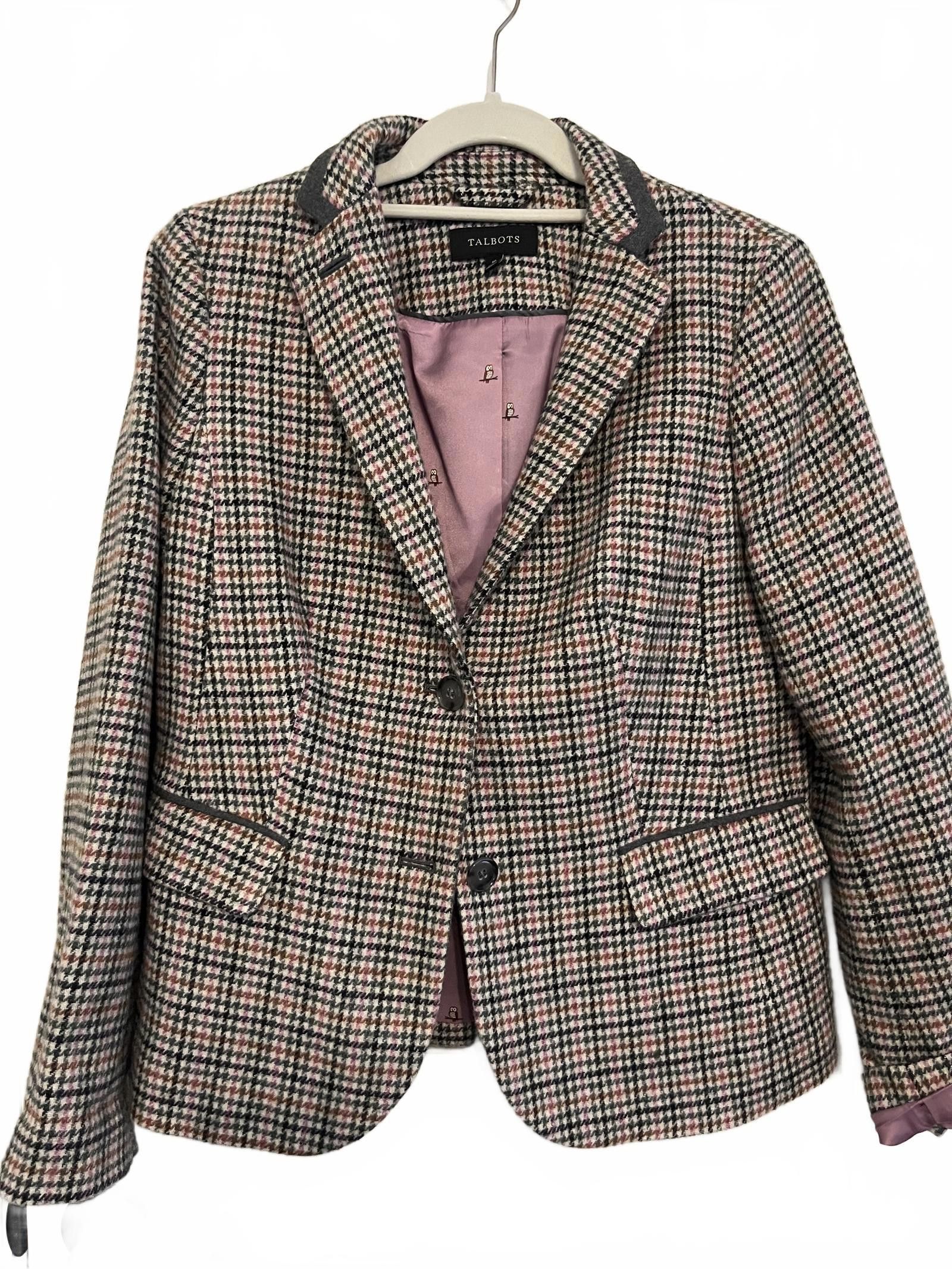 Designer EUC Talbots Stylish Houndstooth Blazer Size L / US 10 / IT 46 - 3 Thumbnail