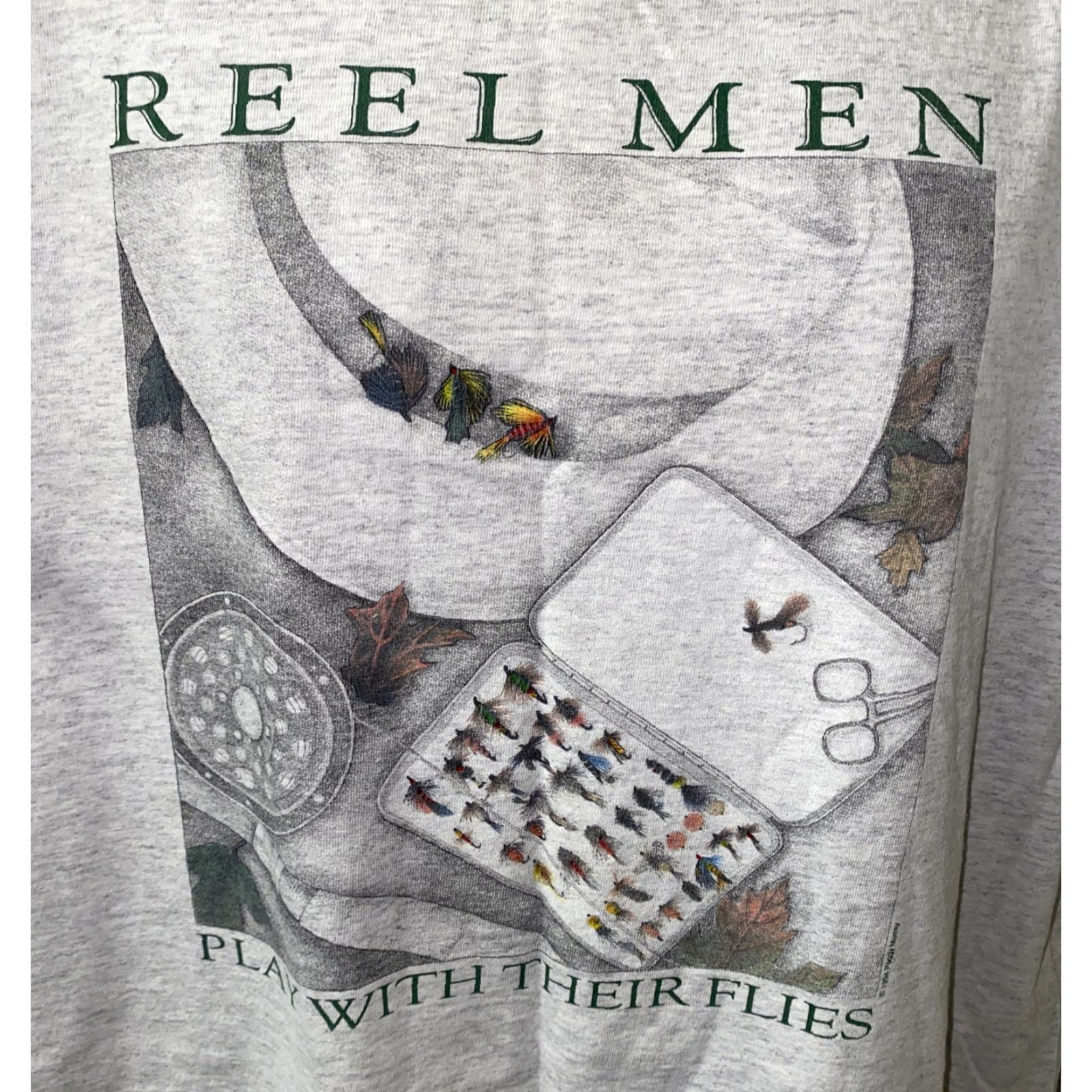 Vintage VINTAGE Murina T-Shirt Men Short Sleeve Gray 1994 Reel Logo Cotton XL Made in USA Size US XL / EU 56 / 4 - 2 Thumbnail