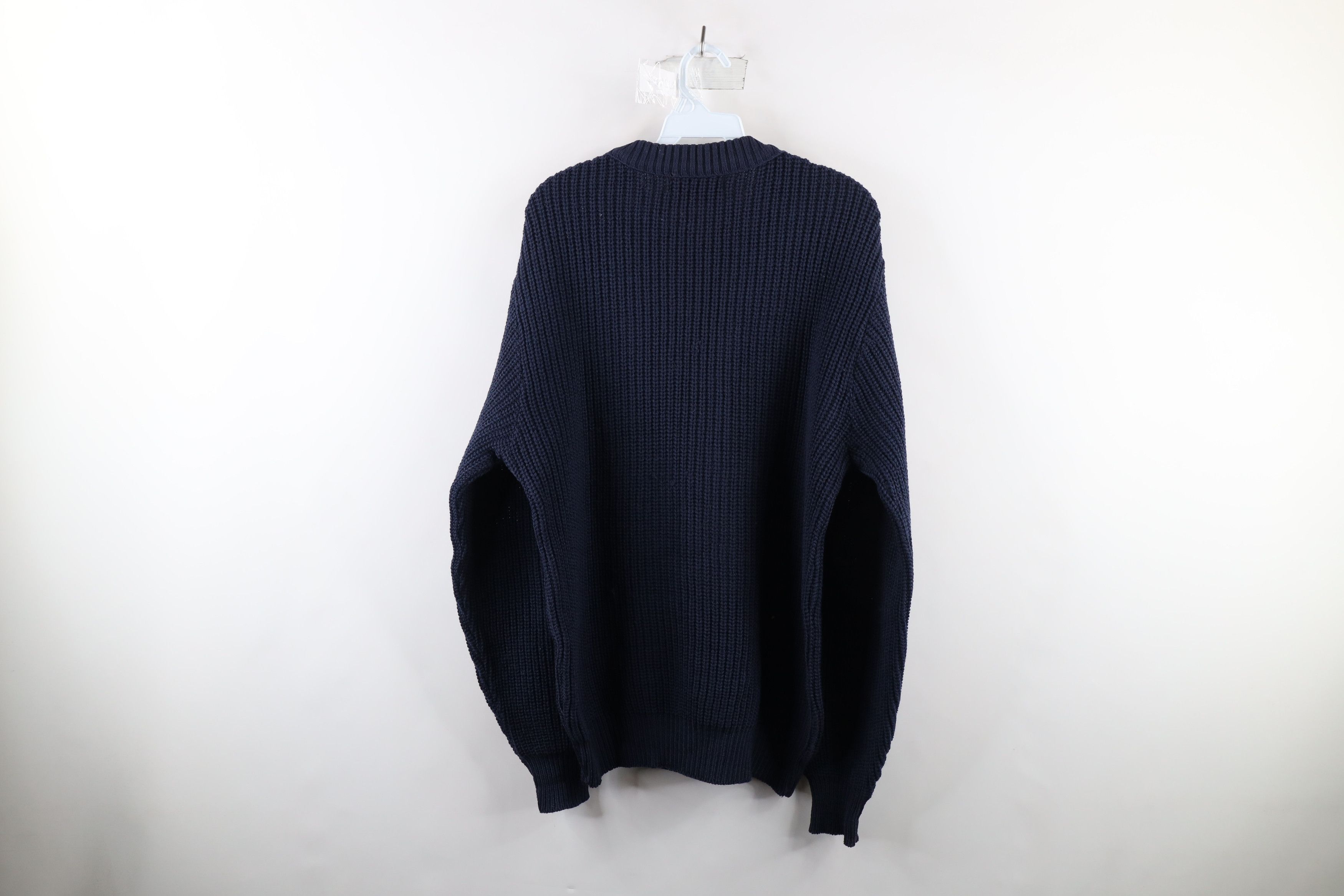 Vintage Vintage 90s Streetwear Ribbed Knit Crewneck Sweater Blue USA Size US L / EU 52-54 / 3 - 9 Thumbnail