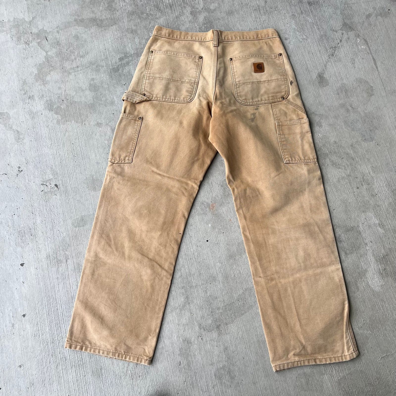 Carhartt × Vintage Carhartt faded brown double knee work wear carpenter pants Size US 31 - 5 Thumbnail