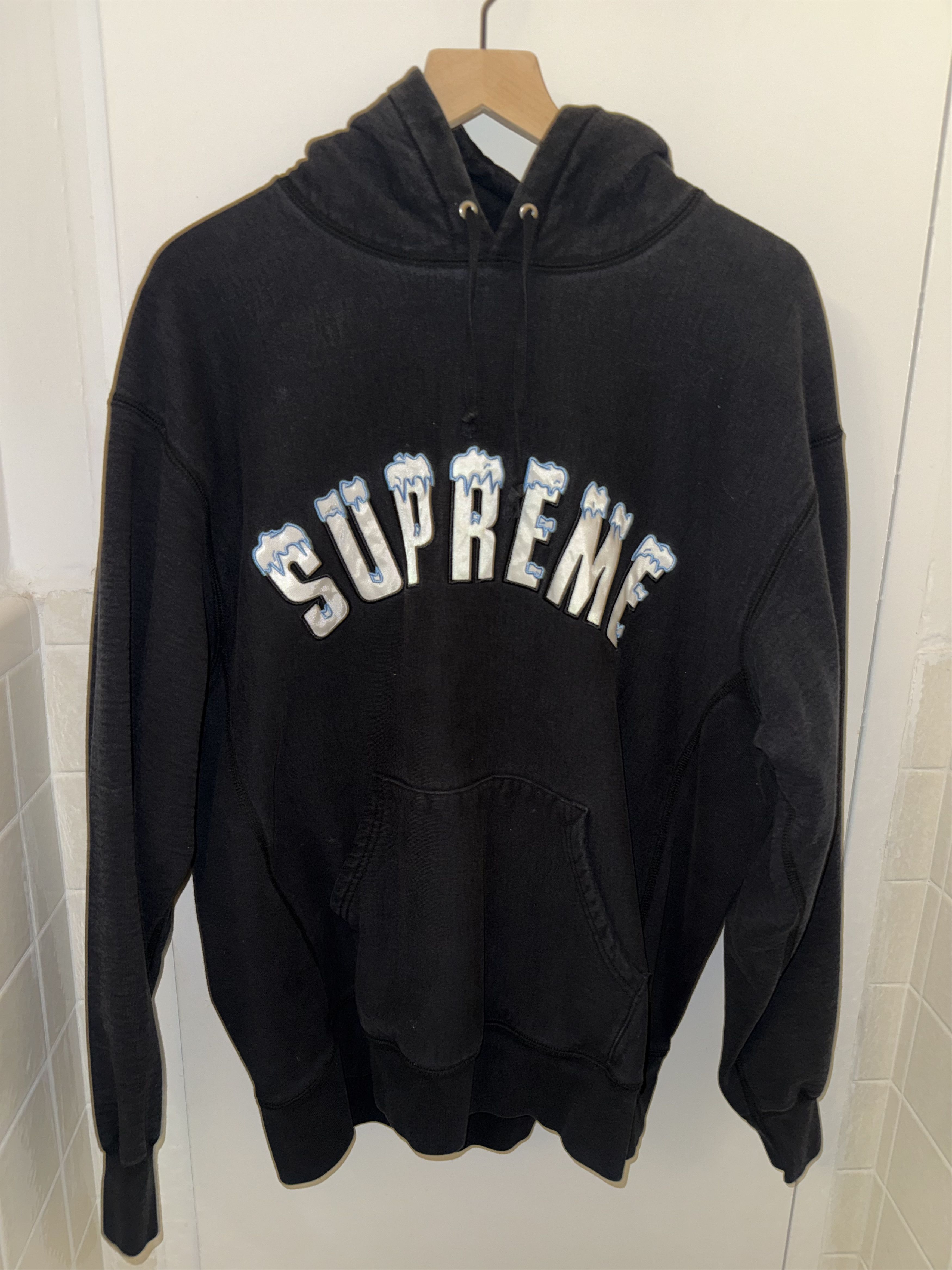 Supreme Supreme Icy Arc Hooded Sweatshirt Black - Men's XL Size US XL / EU 56 / 4 - 2 Thumbnail