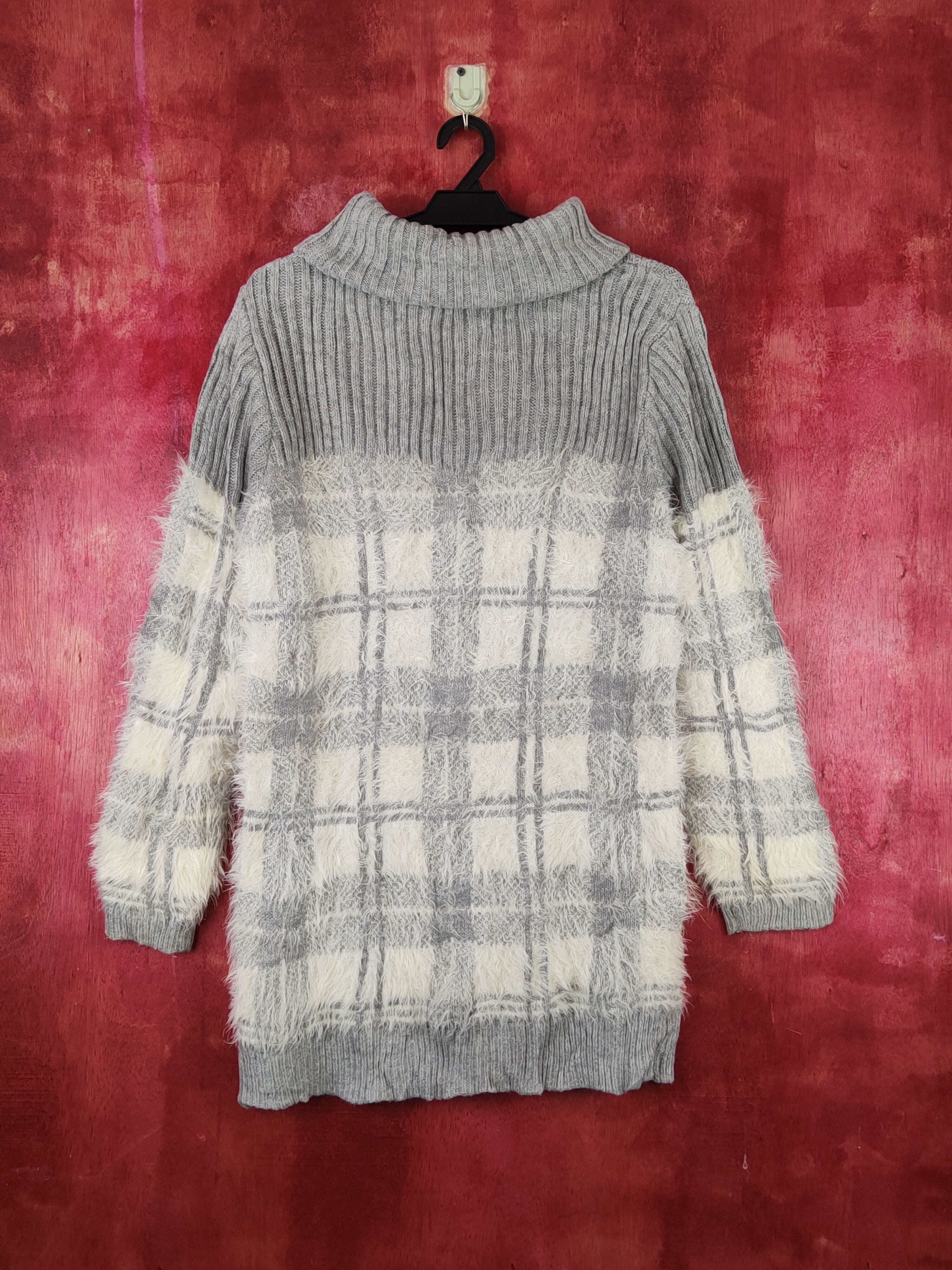 Homespun Knitwear × Japanese Brand × Vintage Ingni Gray Shag Shaggy Fur Mohair Knitwear #S1899 Size M / US 6-8 / IT 42-44 - 7 Thumbnail