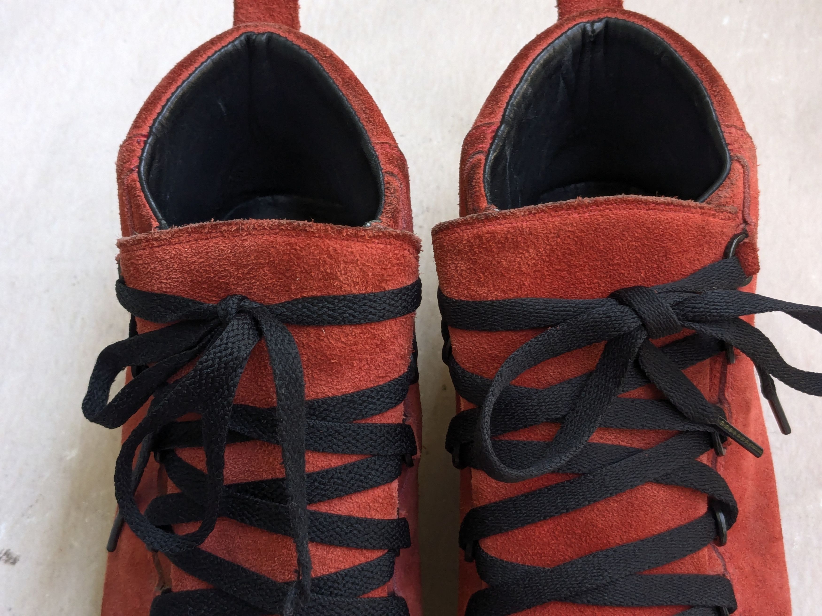 Balenciaga Balenciaga Arena Red Suede 10 Leather High Tops Black Size US 10 / EU 43 - 4 Thumbnail