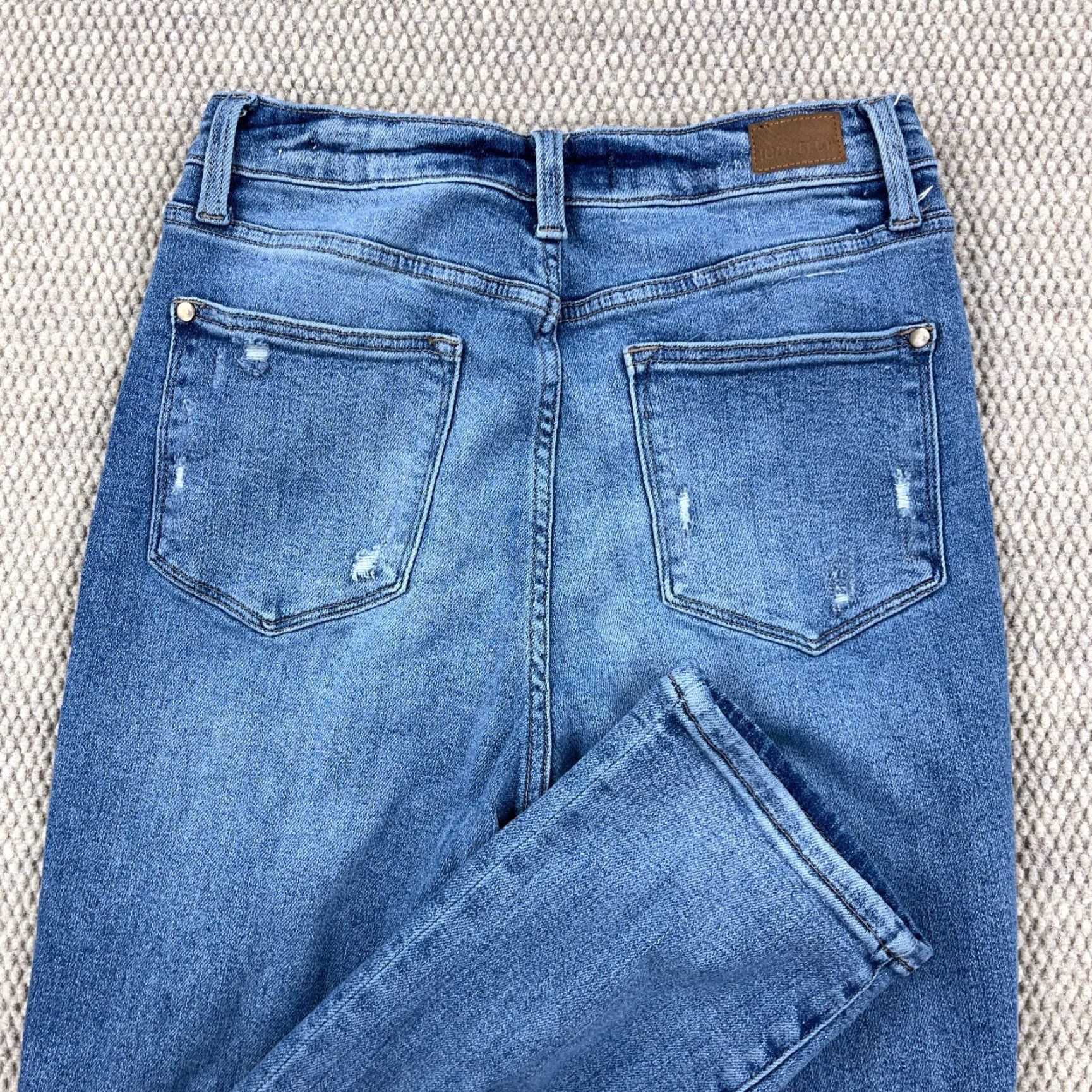 Vintage Judy Blue Jeans Women 9 29 Straight Fit Blue Distressed Distressed High Rise Jeans Regular Waist Non-Vintage Vintage: No Size 29" - 3 Thumbnail