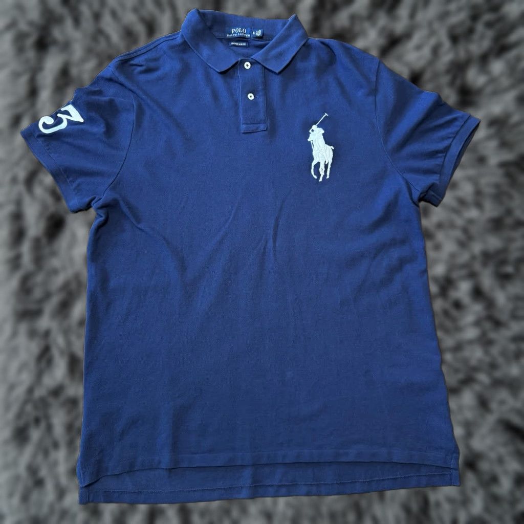 Ralph Lauren VINTAGE Polo Ralph Lauren Men’s XL Navy Blue Big Pony #3 Polo Shirt Size US XL / EU 56 / 4 - 1 Thumbnail