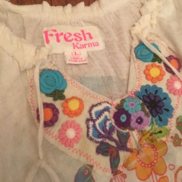 Other Fresh Karma cream graphic Sweater Shirt Top Size L / US 10 / IT 46 - 6 Thumbnail