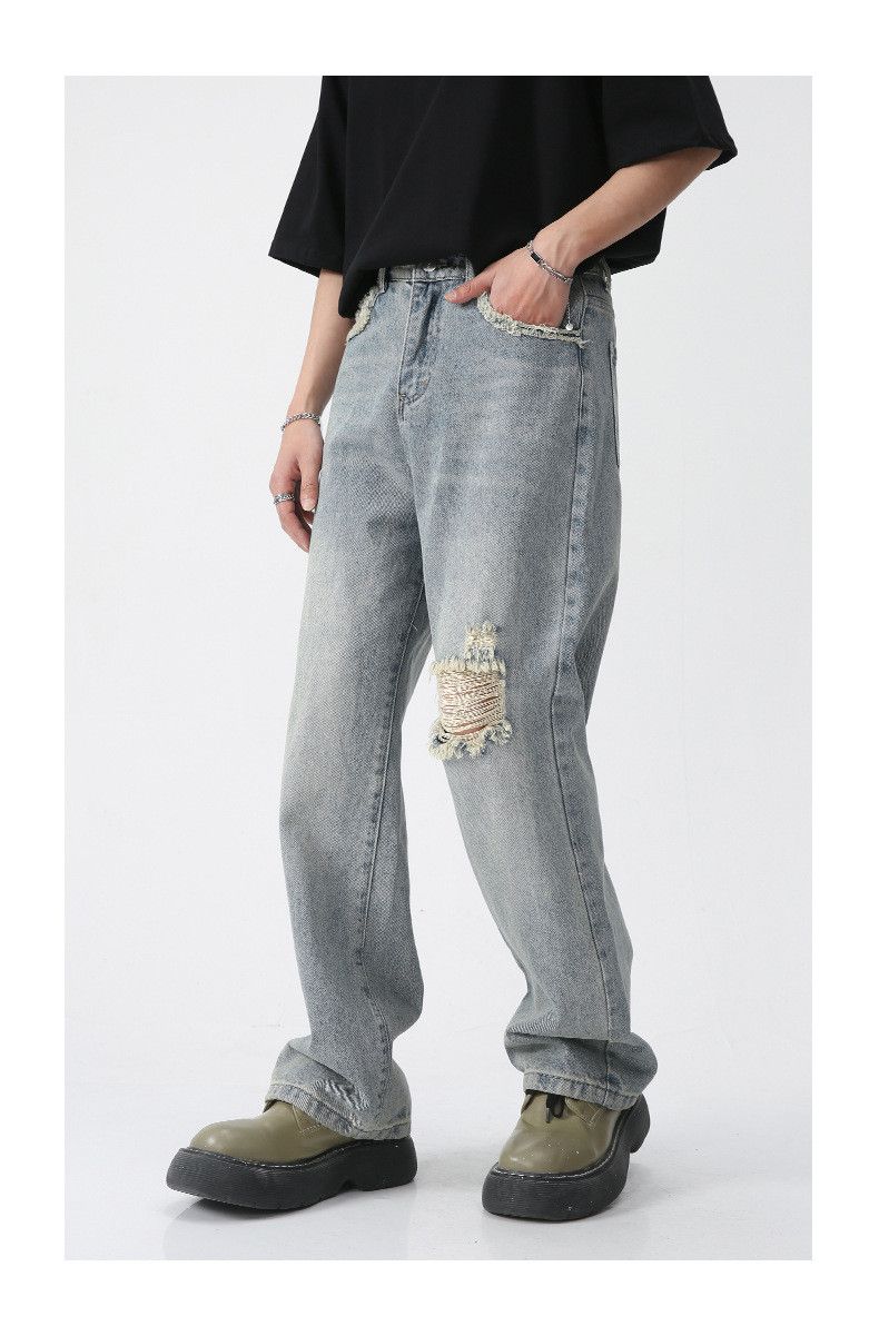 Japanese Brand × Jean Men's straight trendy ripped jeans Size US 32 / EU 48 - 3 Thumbnail