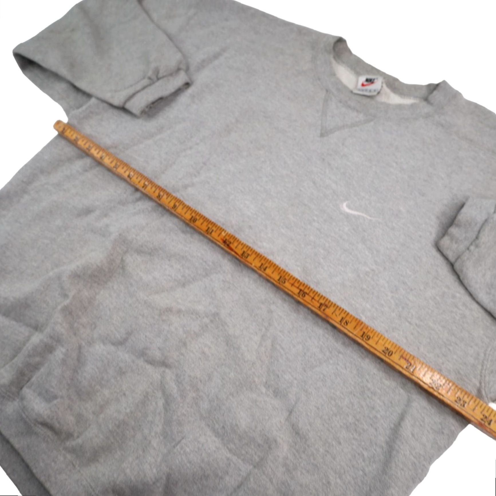 Nike VINTAGE Nike Womens Large Sweatshirt Pullover Mini Swoosh Gray 90s Women Ladies Size L / US 10 / IT 46 - 6 Thumbnail