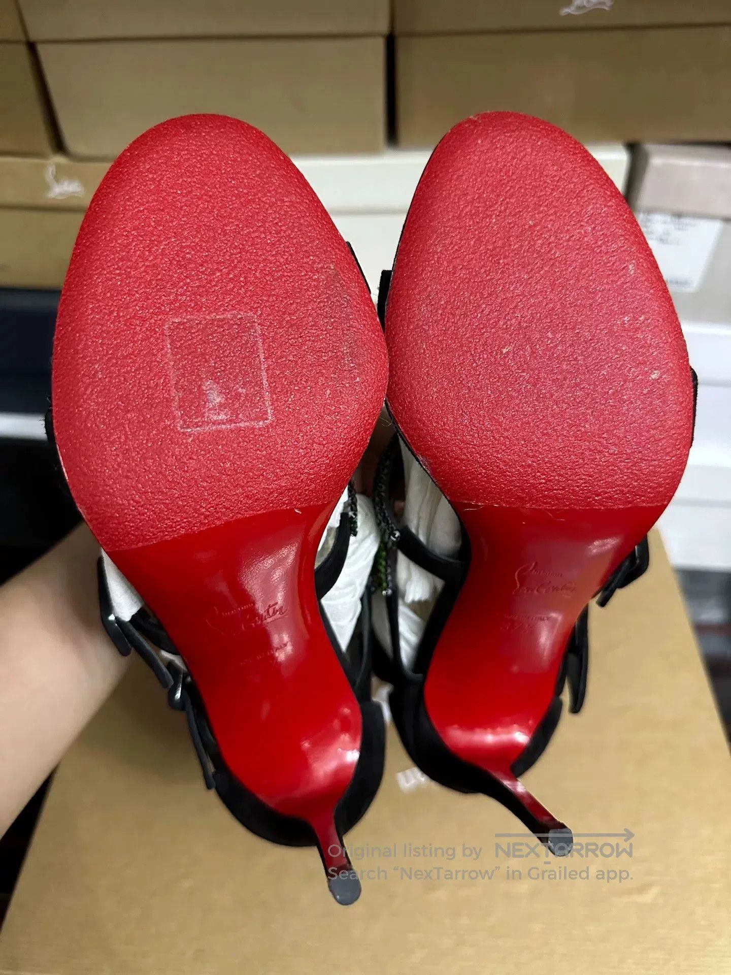 Christian Louboutin Christian Louboutin Red Sole Crystal Heels. Size US 6.5 / IT 36.5 - 6 Thumbnail