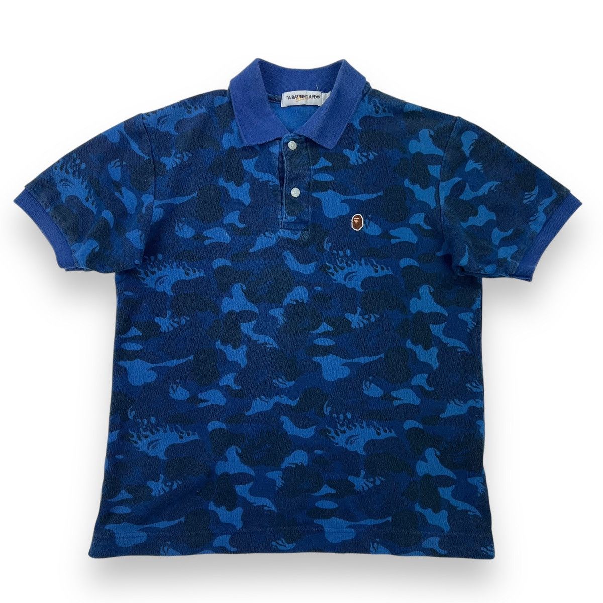 Bape Bape Blue Flame Polo Shirt Size US XS / EU 42 / 0 - 2 Thumbnail