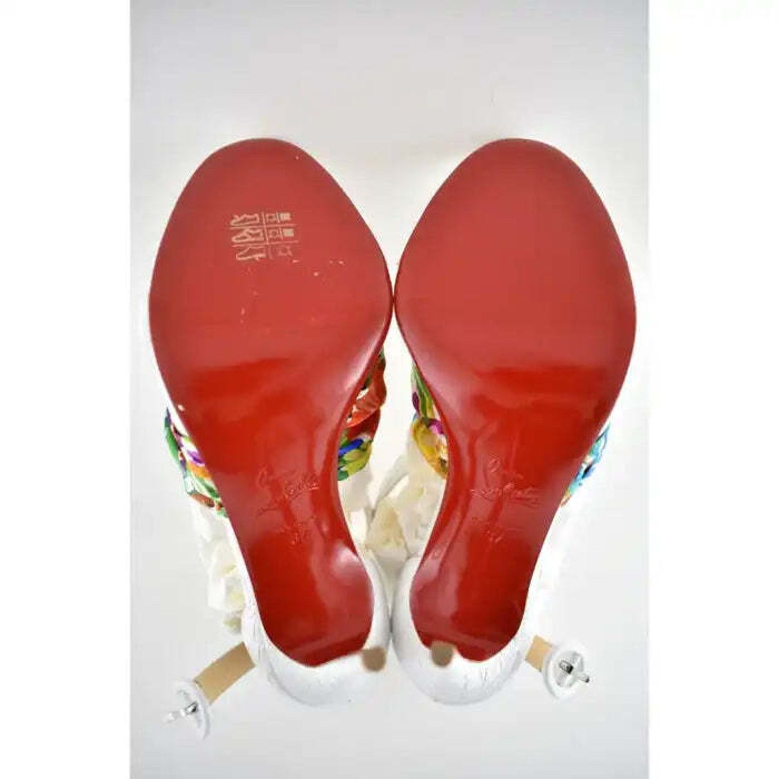 Christian Louboutin Ruban 100 White Croc Satin Ankle Strap Sandal Heel Pump 37 Size US 7 / IT 37 - 8 Thumbnail