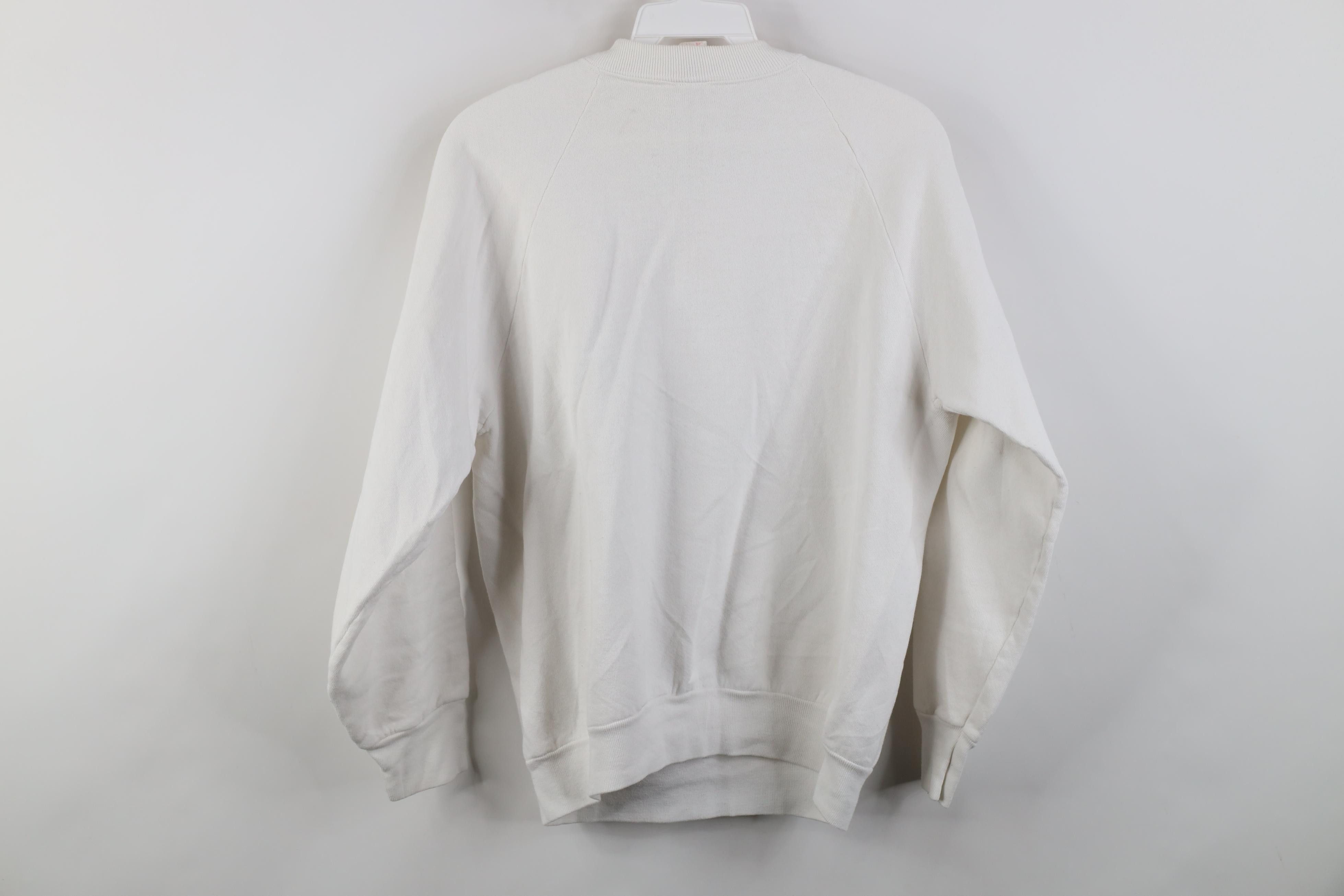Vintage Vintage 80s 90s Streetwear Blank Raglan Sweatshirt White USA Size M / US 6-8 / IT 42-44 - 9 Thumbnail