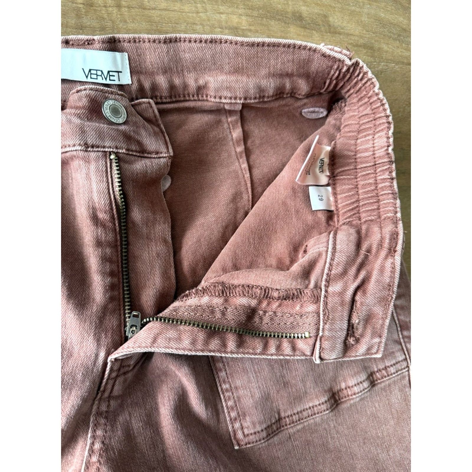 Denime Vervet Jeans Womens Size 29 Red Cargo Straight Leg Denim X-Long? Size 29" - 5 Thumbnail
