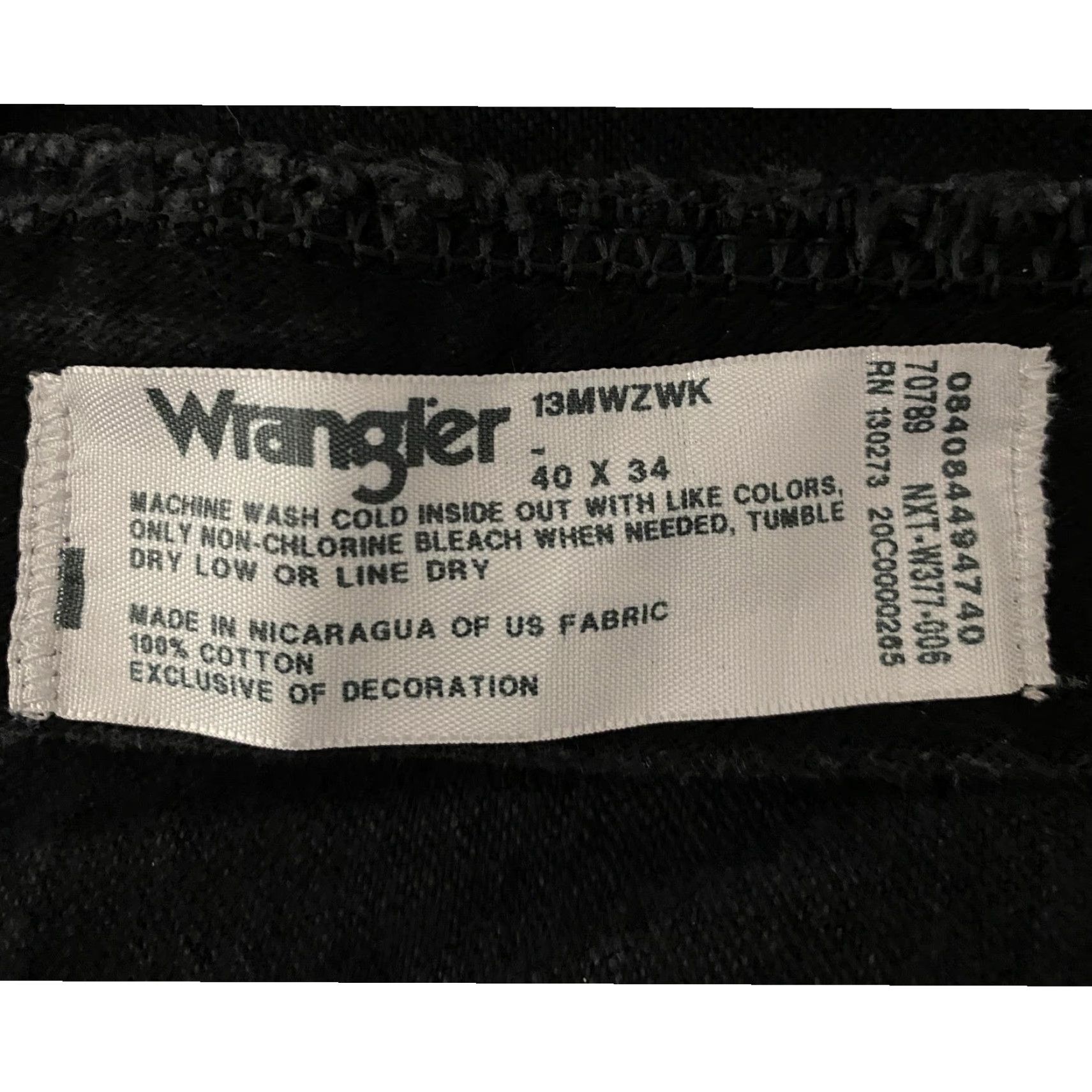 Wrangler VINTAGE Wrangler Jeans Mens Size 40×34 Black Denim 5-Pocket Design Western Cowboy Cut Straight Regular Size US 40 / EU 56 - 5 Thumbnail