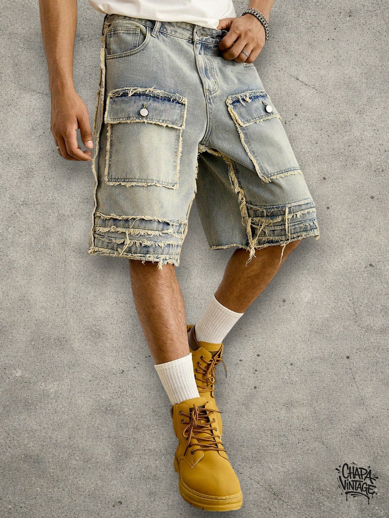 Japanese Brand Distressed cargo shorts Size US 32 / EU 48 - 2 Thumbnail