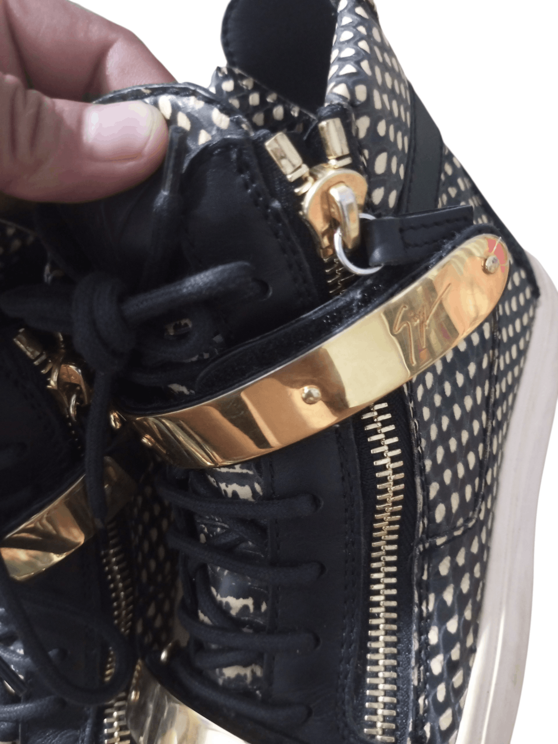 Giuseppe Zanotti Giuseppe zanotti dual zipper strap snakes skin sneakers Size US 5 / IT 35 - 5 Thumbnail