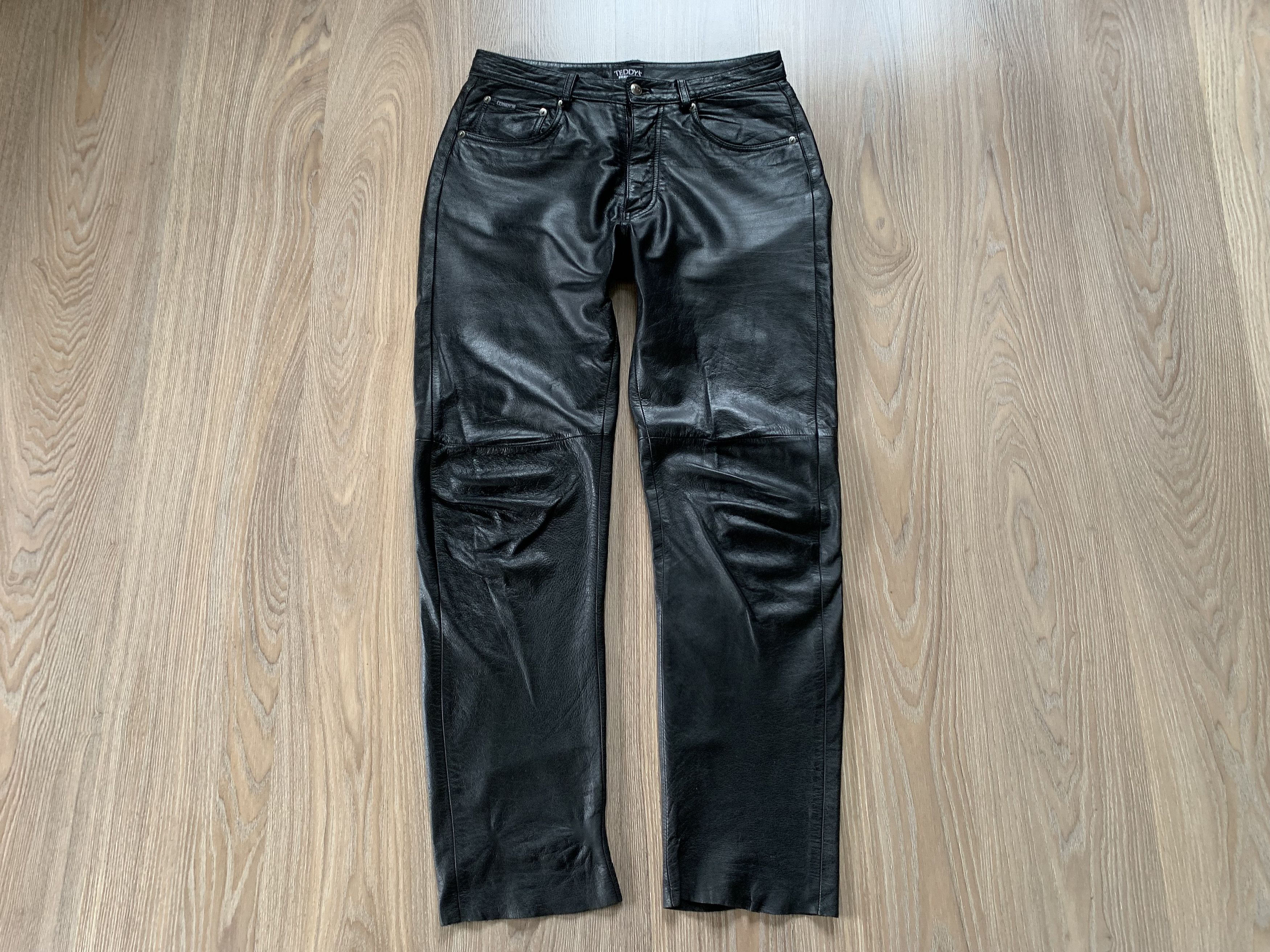Leather × Vintage Teddy's Black Vintage Leather Pants Size US 42 / EU 58 - 1 Thumbnail