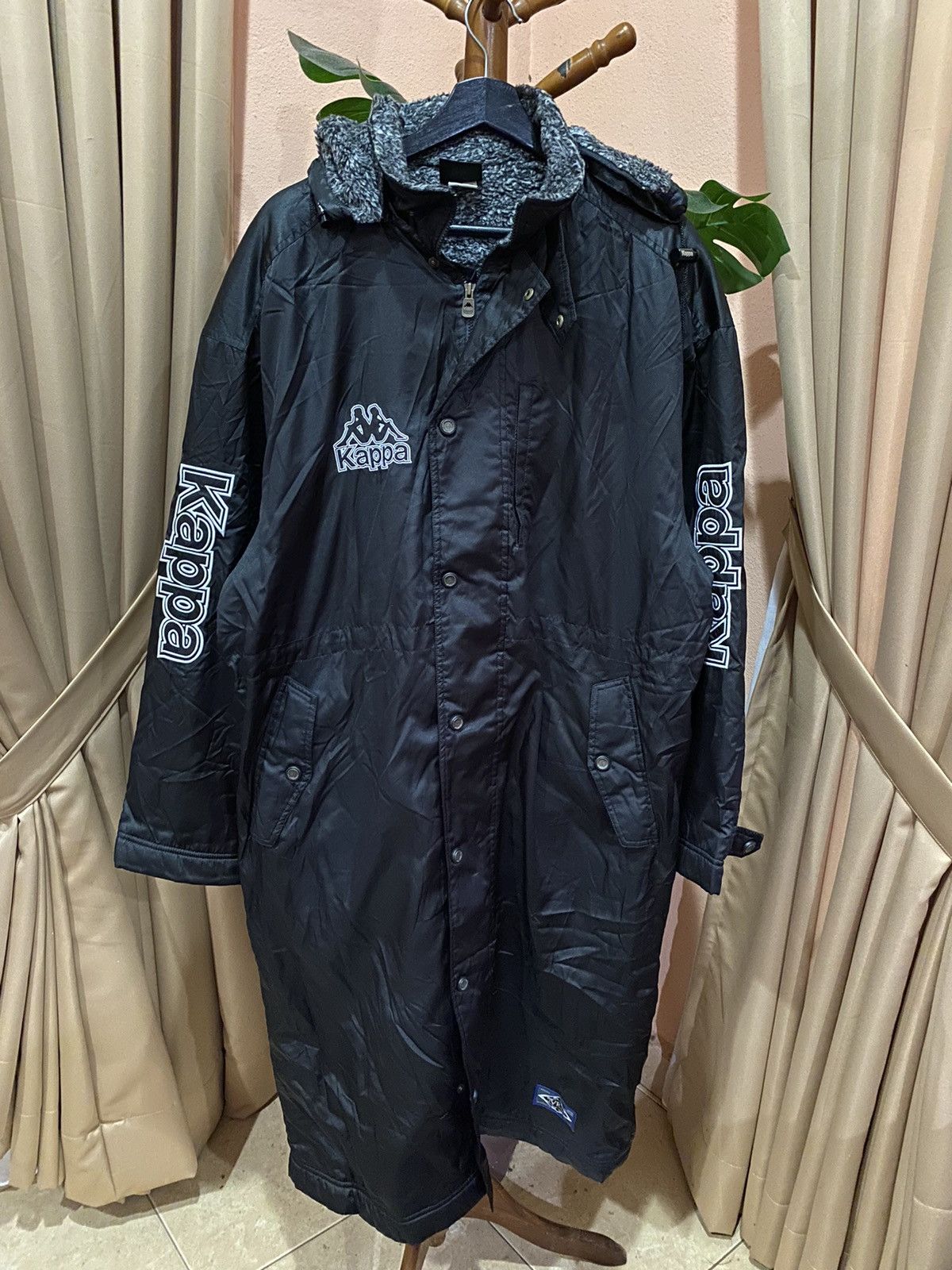 Kappa Kappa Black Long Parka Coat - Vintage with Sherpa Lining Size US L / EU 52-54 / 3 - 1 Thumbnail