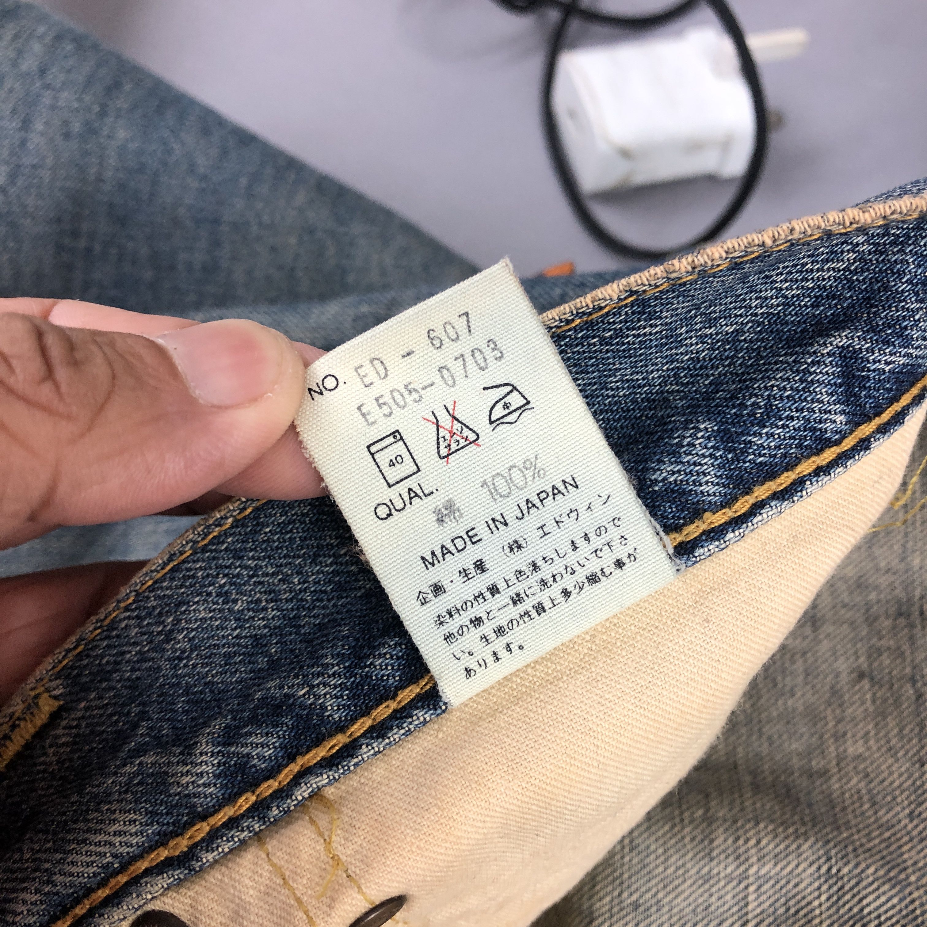 Edwin Vintage 90s Japanese Selvedge Jeans Mud Wash Redline Denim Size US 30 / EU 46 - 10 Thumbnail