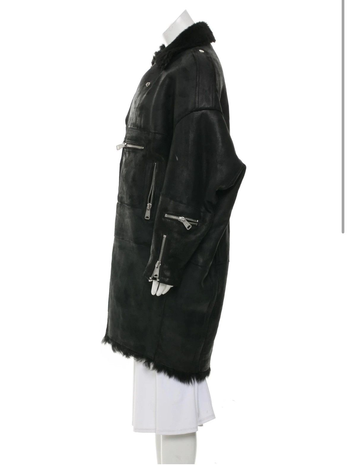 R13 R13 Oversized Shearling Moto Biker Coat $7995 Rick Owens Size S / US 4 / IT 40 - 2 Thumbnail
