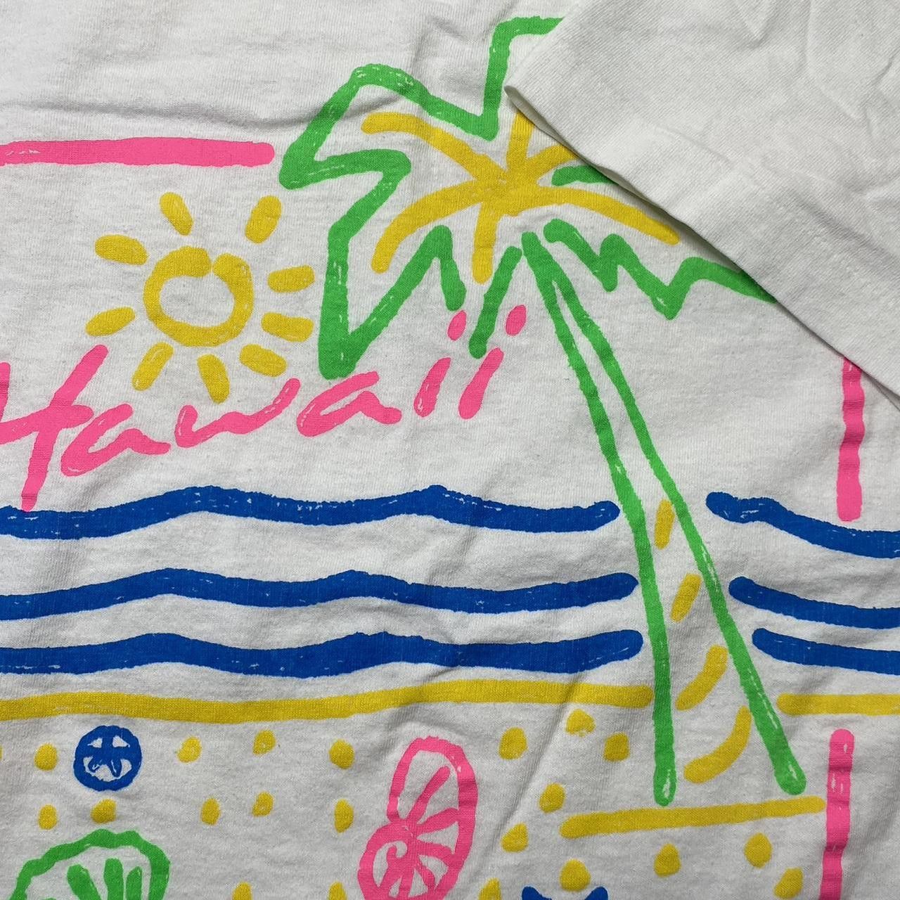 Fruit Of The Loom Vintage Hawaii White Art Beach Tee Size Large Size US L / EU 52-54 / 3 - 3 Thumbnail