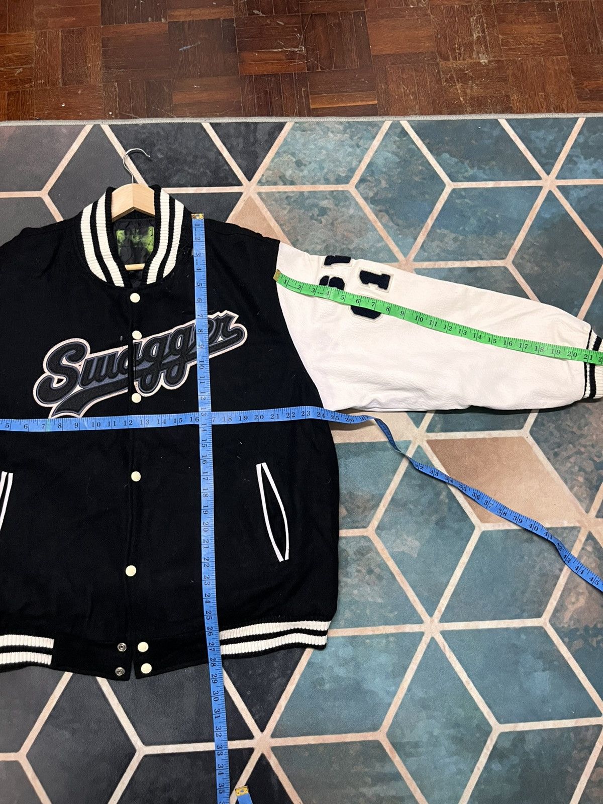 💥Y2K SWAGGER Japan Distressed Varsity Jackets Leather