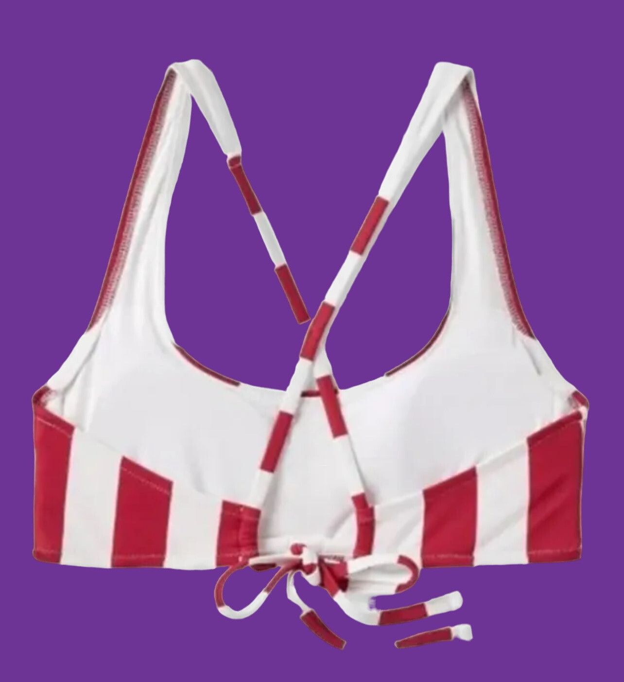 Other Shade & Shore - Women's Bralette Bikini Top - Red/White - 34 Size ONE SIZE - 4 Thumbnail