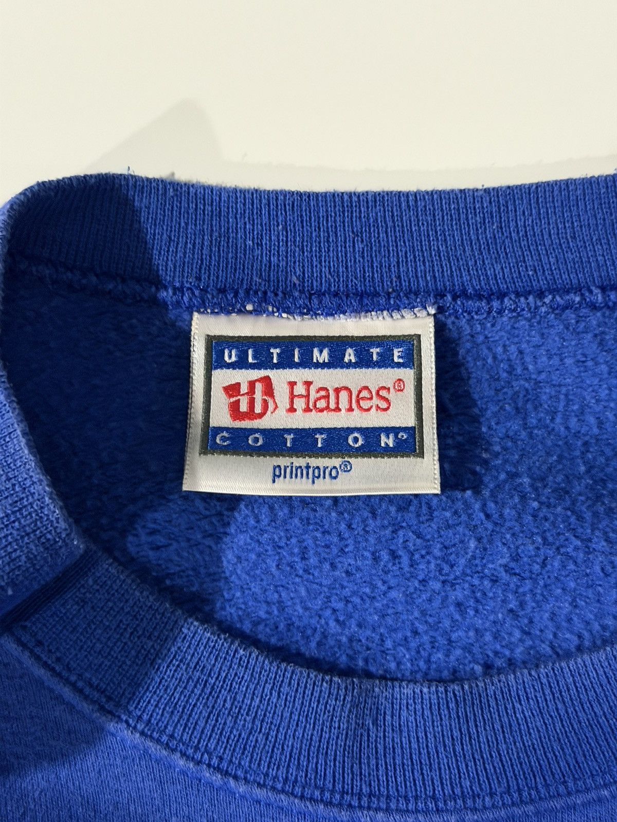 Hanes 2000s Y2K Vintage Hanes Faded Blue Grunge Sweatshirt XXXL Size US XXL / EU 58 / 5 - 6 Thumbnail