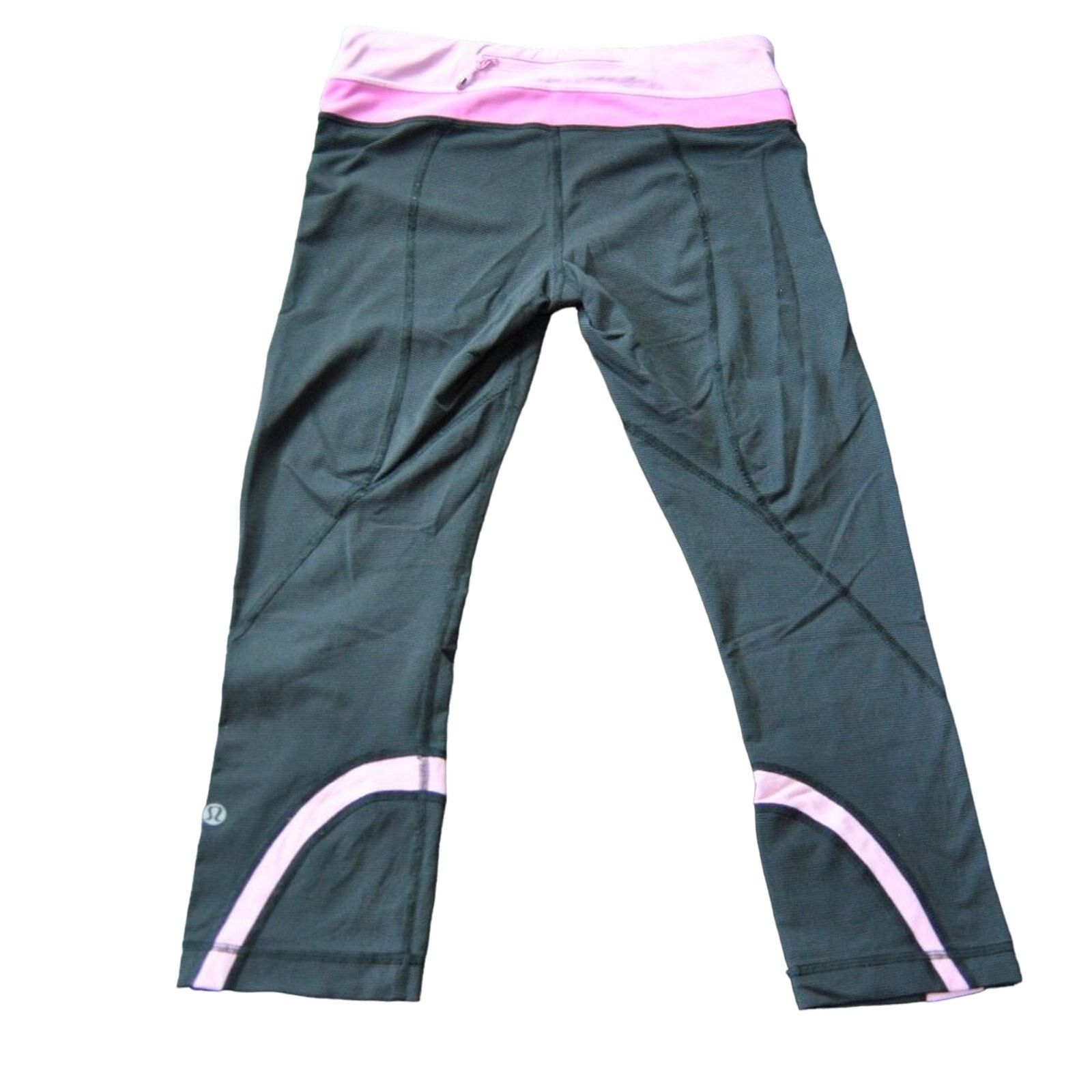 Lululemon Lululemon Black w/ Pink Leggings Size: 6 Size 28" / US 6 / IT 42 - 2 Thumbnail
