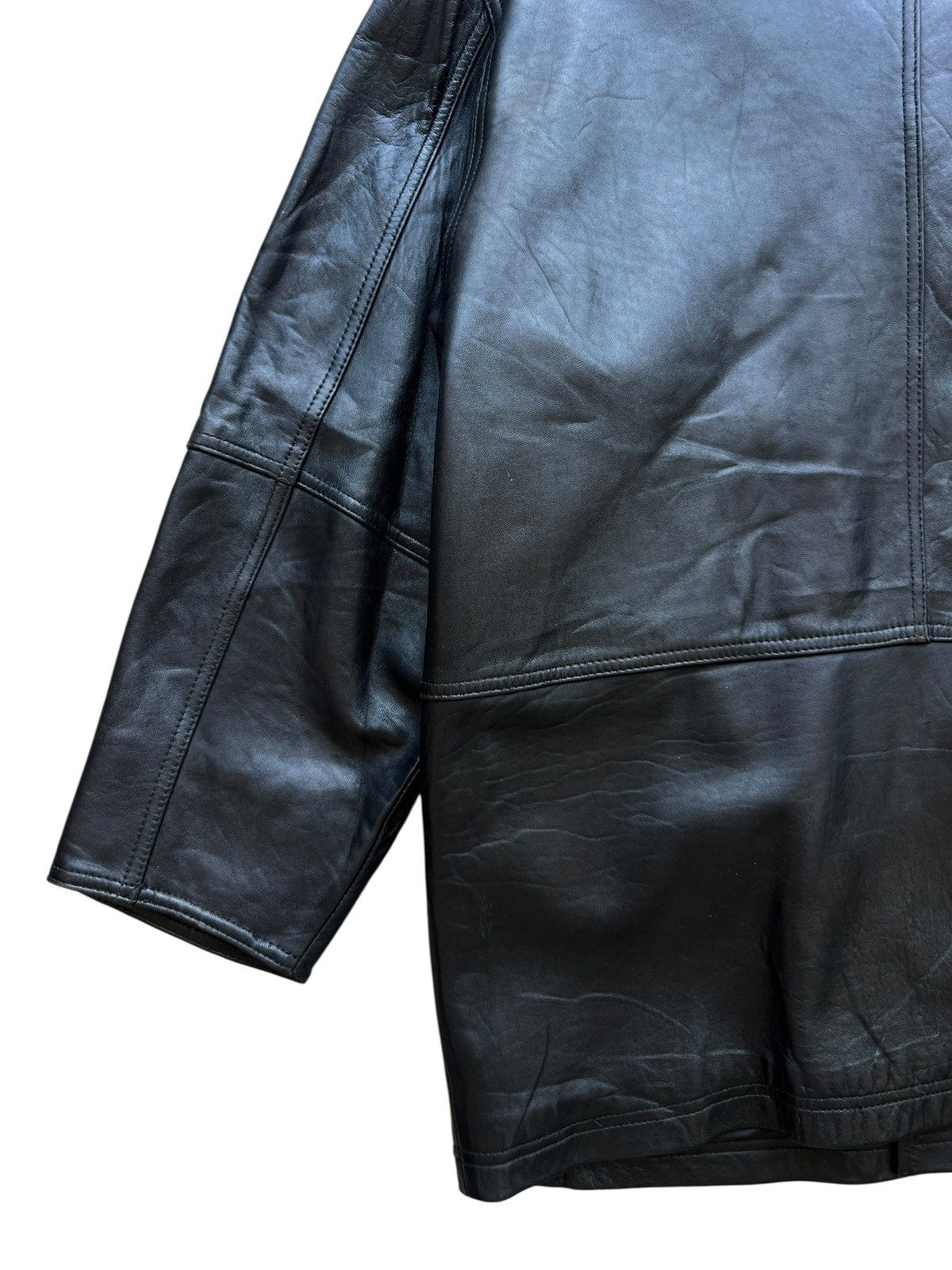 Vintage Vintage 90s Men’s Robo Black Leather Coat Jacket Size US L / EU 52-54 / 3 - 9 Thumbnail