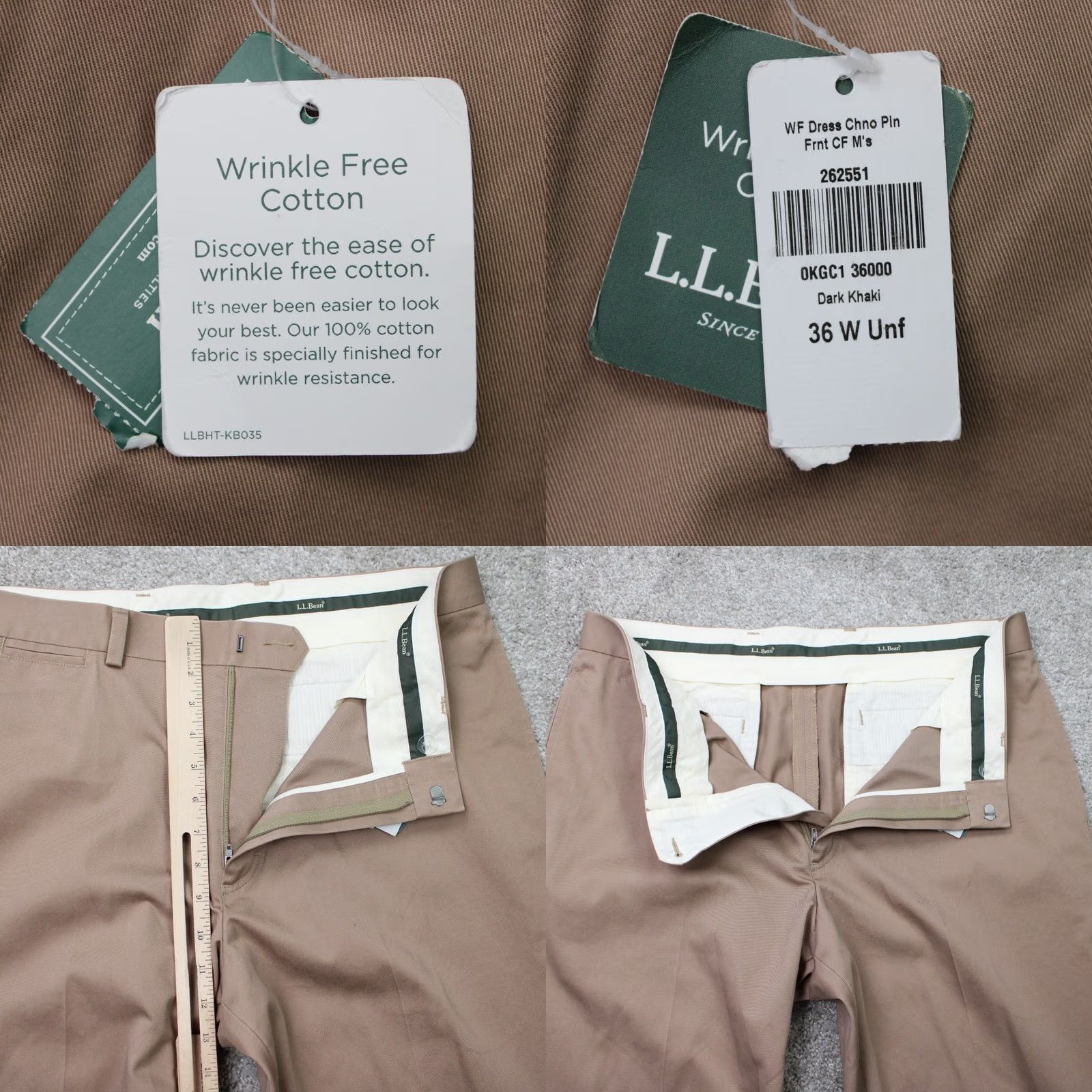 Vintage L.L. Bean Pants Mens 36 Brown Chino NWT Classic Fit Wrinkle Free inseam Size US 36 / EU 52 - 8 Thumbnail
