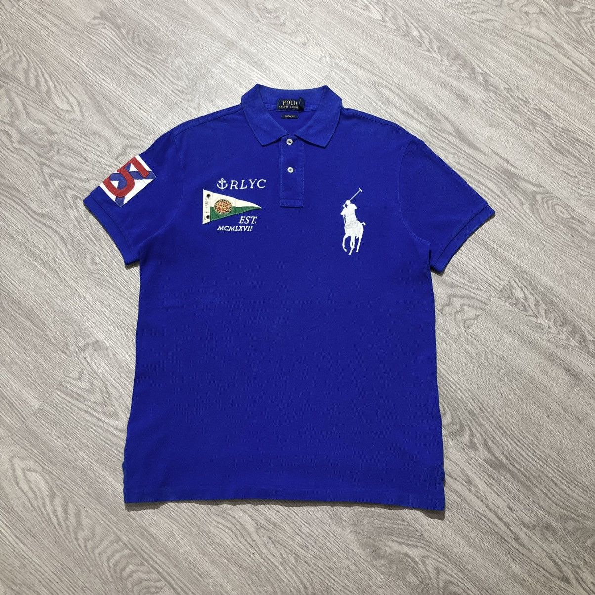 Polo Ralph Lauren Vintage Polo Ralph Lauren RLYC Polo T-shirt Royal Blue Size US M / EU 48-50 / 2 - 1 Thumbnail