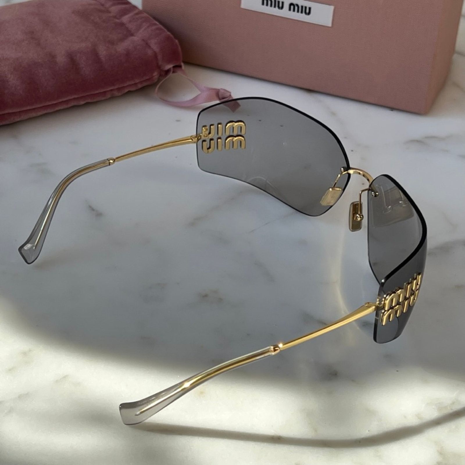 Miu Miu NEW Miu Miu MU54YS Grey Mask Sunglasses Size ONE SIZE - 10 Thumbnail