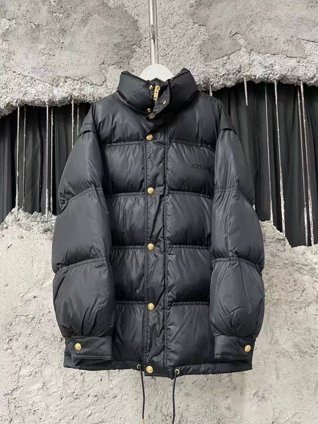 Celine Celine Logo Gold Buckle Detachable Sleeve Down Jacket Size US M / EU 48-50 / 2 - 1 Thumbnail