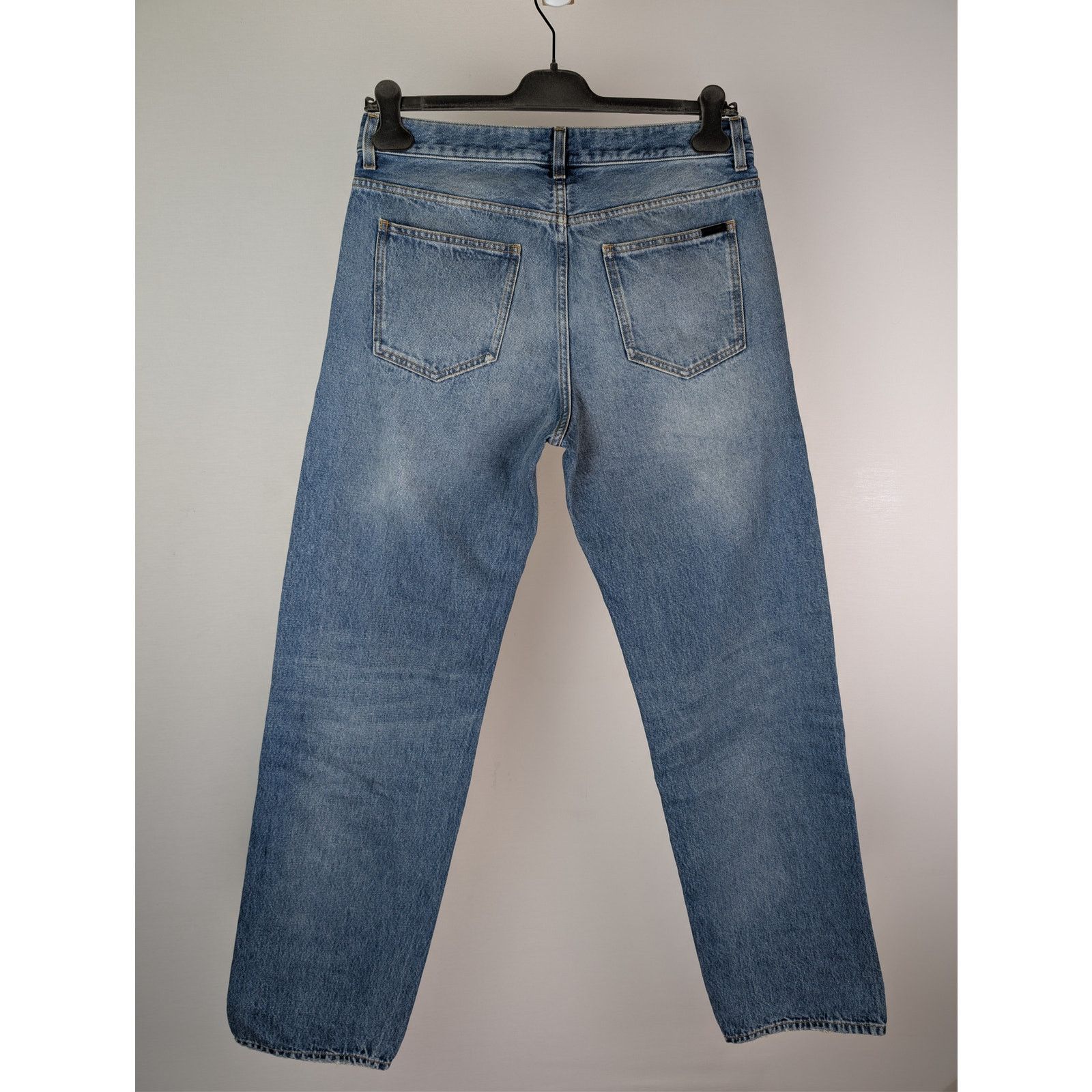 Saint Laurent Paris o1rshd1 Long Extreme Baggy Globe Sky Denim Jeans in Blue Size US 34 / EU 50 - 16 Thumbnail