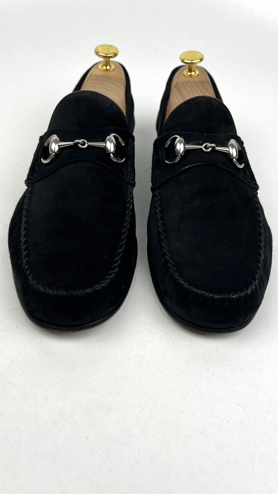 Gucci GUCCI Loafers Suede Leather Shoes HORSEBIT Buckle Black Mens Size US 10 / EU 43 - 4 Thumbnail