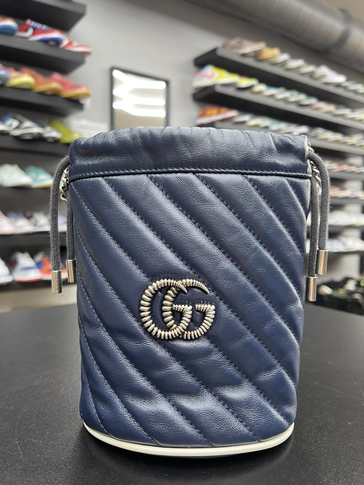 Gucci Gucci GG Marmont Bucket Bag Diagonal Quilted Leather Mini Size ONE SIZE - 1 Thumbnail