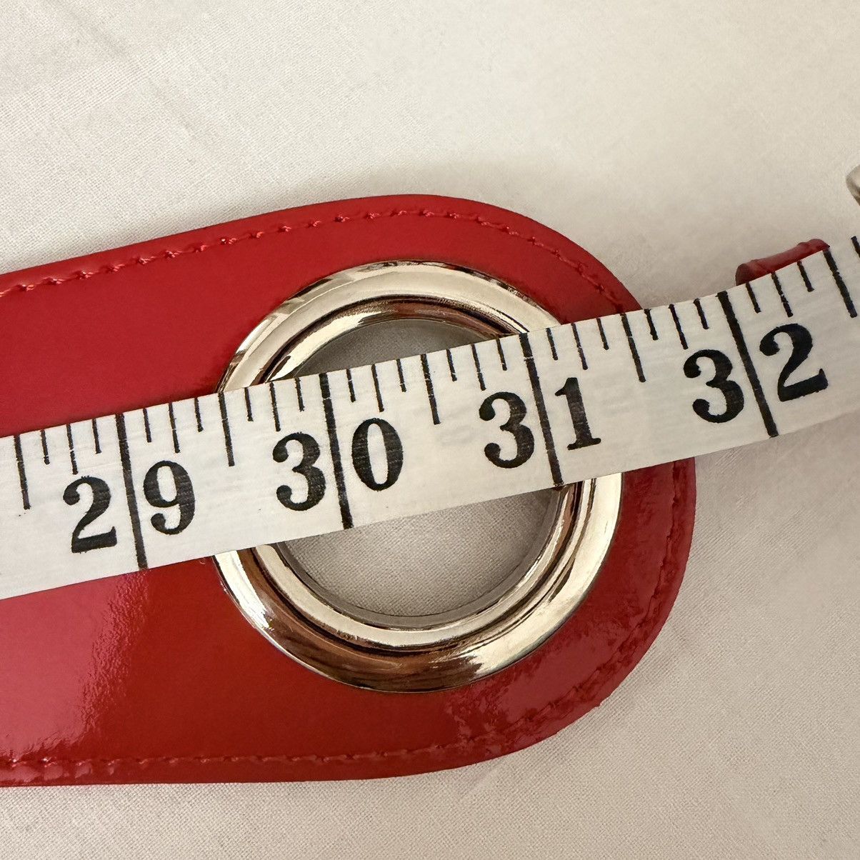 Other Y2K Red Patent Wide Belt Silver Grommet Statement Italy Size ONE SIZE - 10 Thumbnail