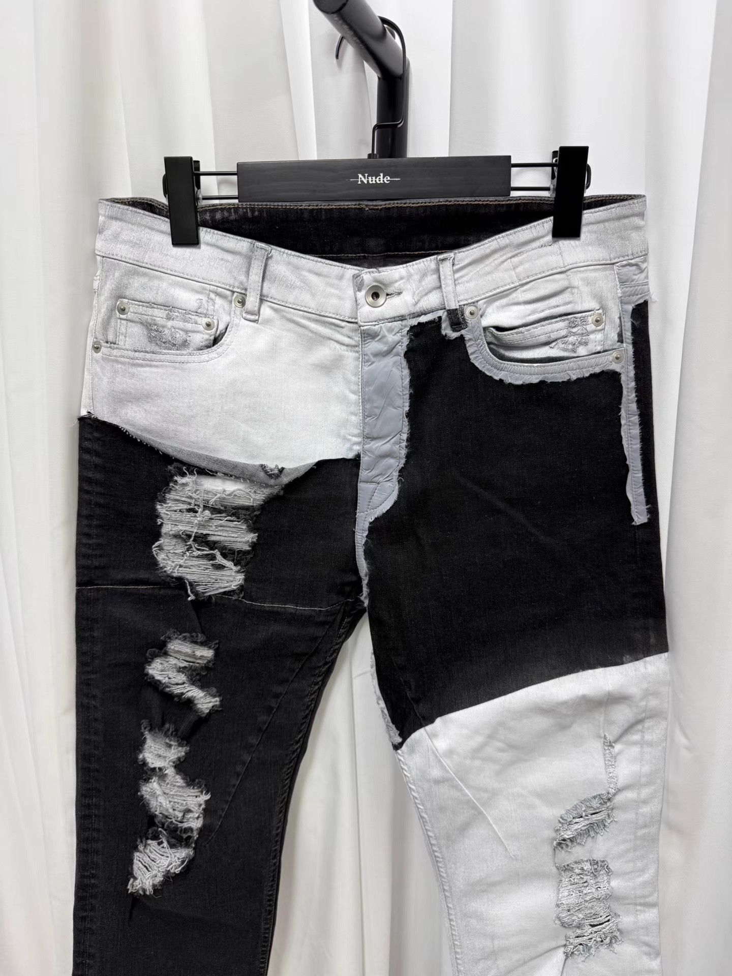 Rick Owens Rick Owens Patchwork Waxed Jeans K20 Size US 32 / EU 48 - 2 Thumbnail
