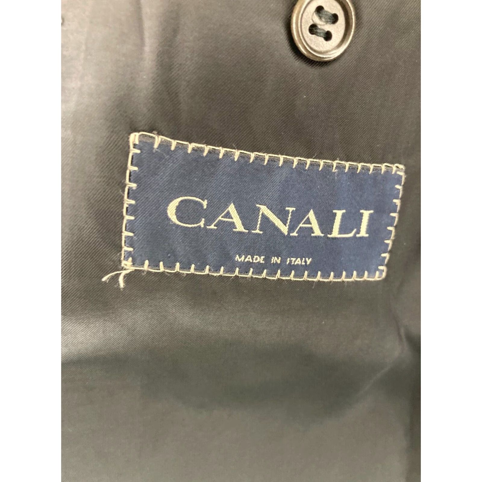 Canali Canali Suit Jacket Mens 46 XL Black Striped Wool Three-Button Extra Long Classic Size 46R - 7 Thumbnail