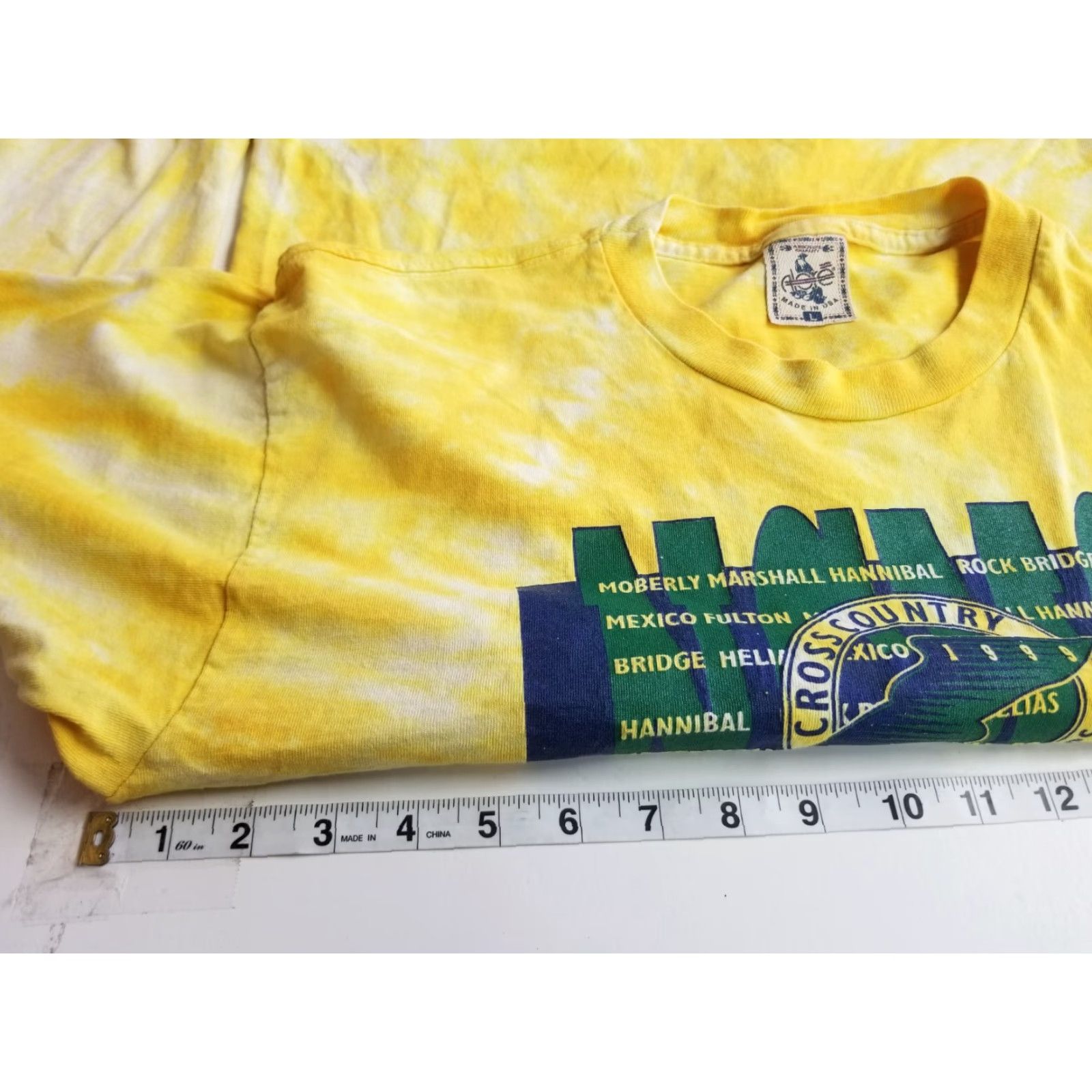 Vintage VINTAGE Alore Cross Country Championships tee shirt Short Sleeve Crew Neck L Yellow Men 90s Graphic Print Made In Usa Regular Large Size US L / EU 52-54 / 3 - 3 Thumbnail