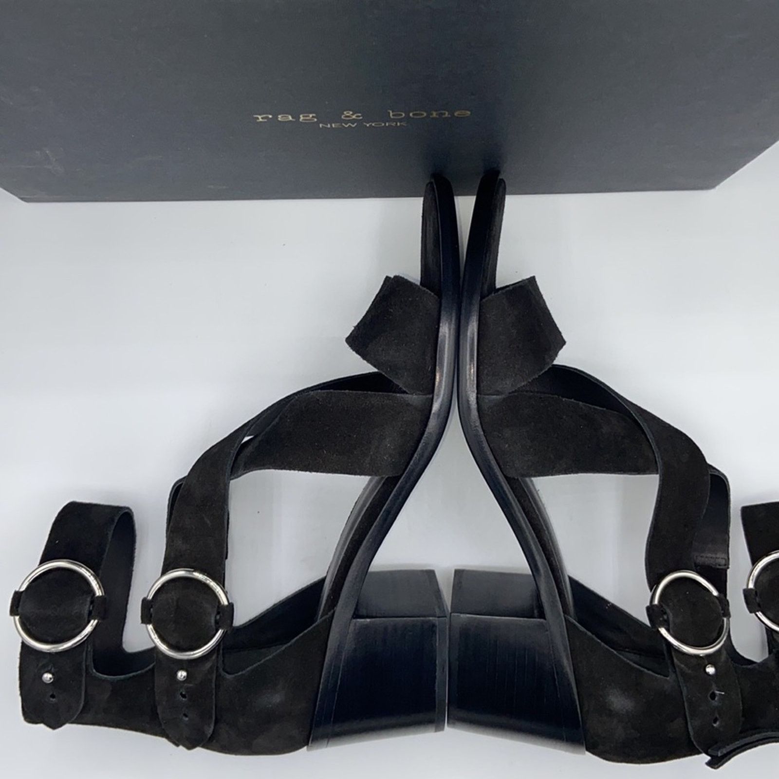 Rag & Bone NEW! rag & bone MARI Black Suede Block Heels Sandals 41/11 Size US 11 / IT 41 - 12 Thumbnail