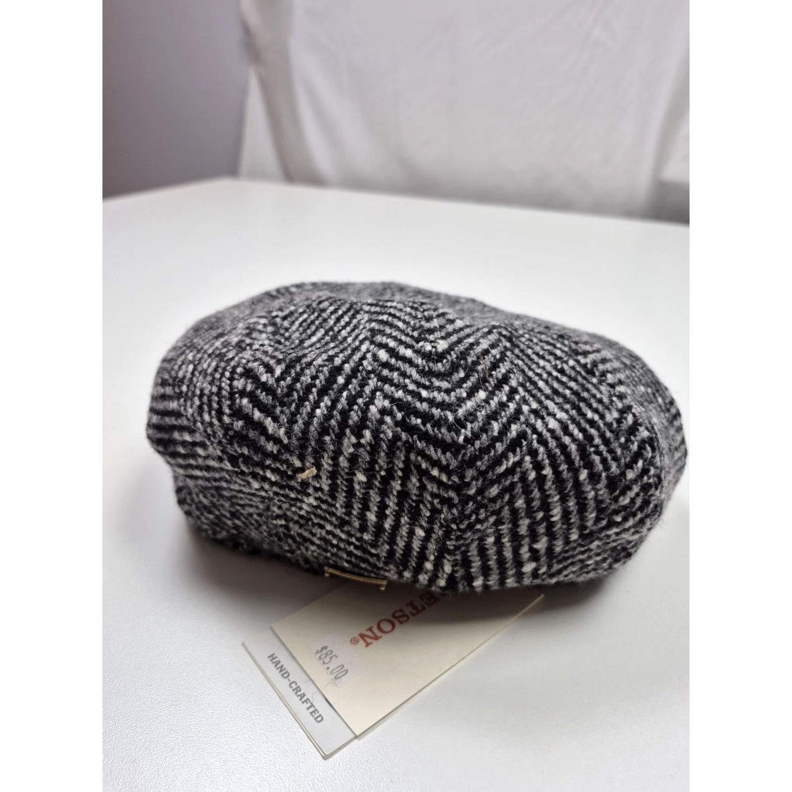 Stetson Stetson Flat Cap Mens Large Gray Herringbone Wool Tweed Germany Size ONE SIZE - 3 Thumbnail