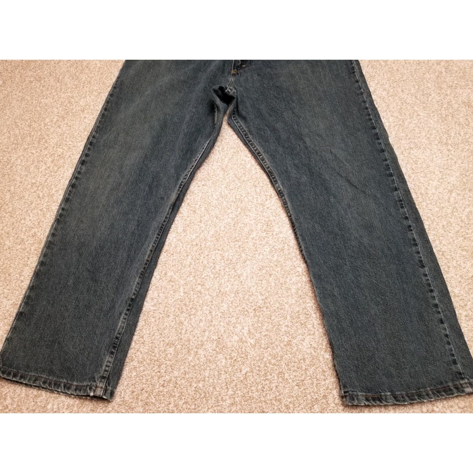 Wrangler Wrangler Jeans Mens 40x32 Blue Denim Premium Quality 100% Cotton Ranch Farm Work Jeans 40 Regular Blue 90s American USA Mens Size US 40 / EU 56 - 2 Thumbnail