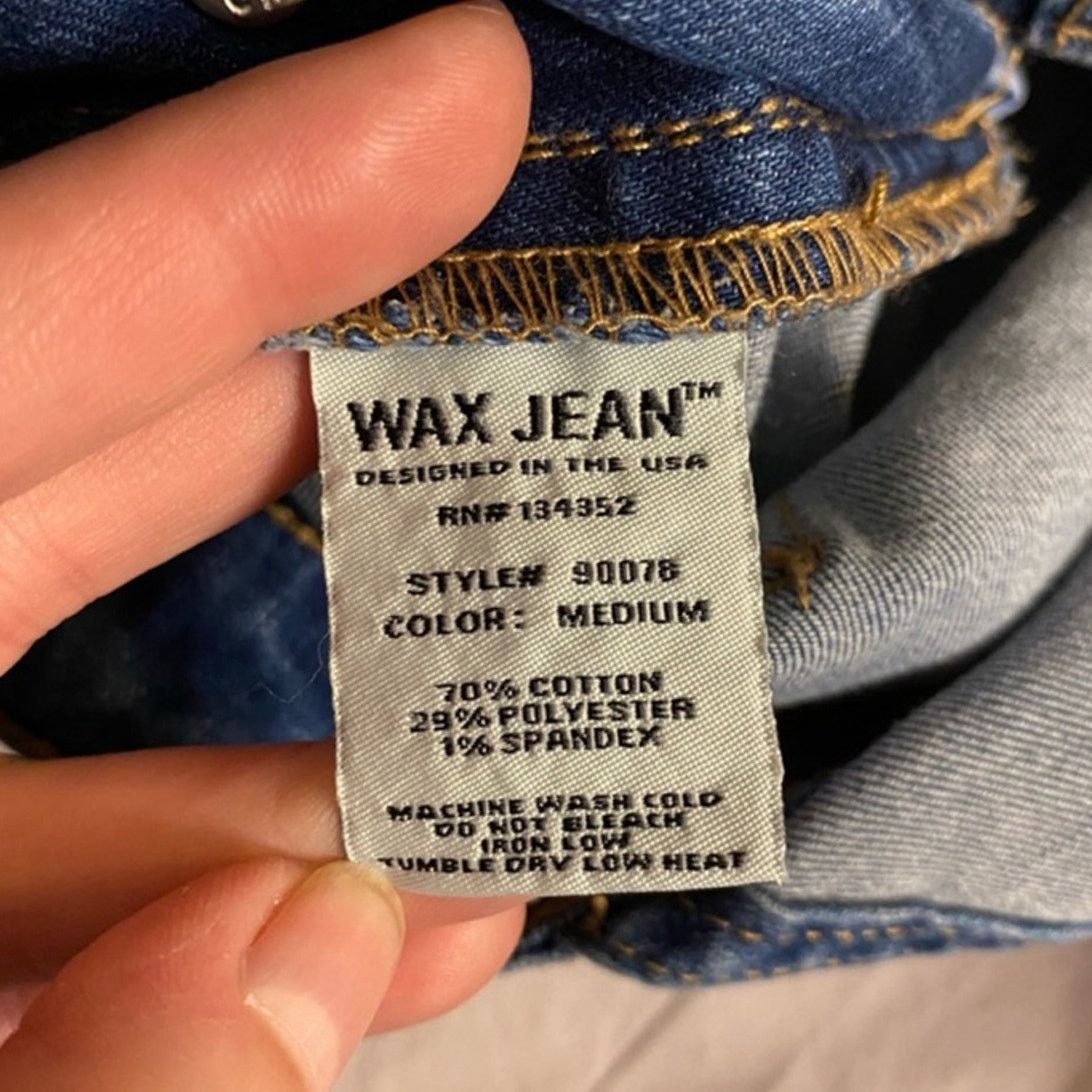 Other Wax Jean Denim Overalls Distressed Rolled Shorts Y2K Grunge Size 24" / US 00 / IT 34 - 4 Thumbnail