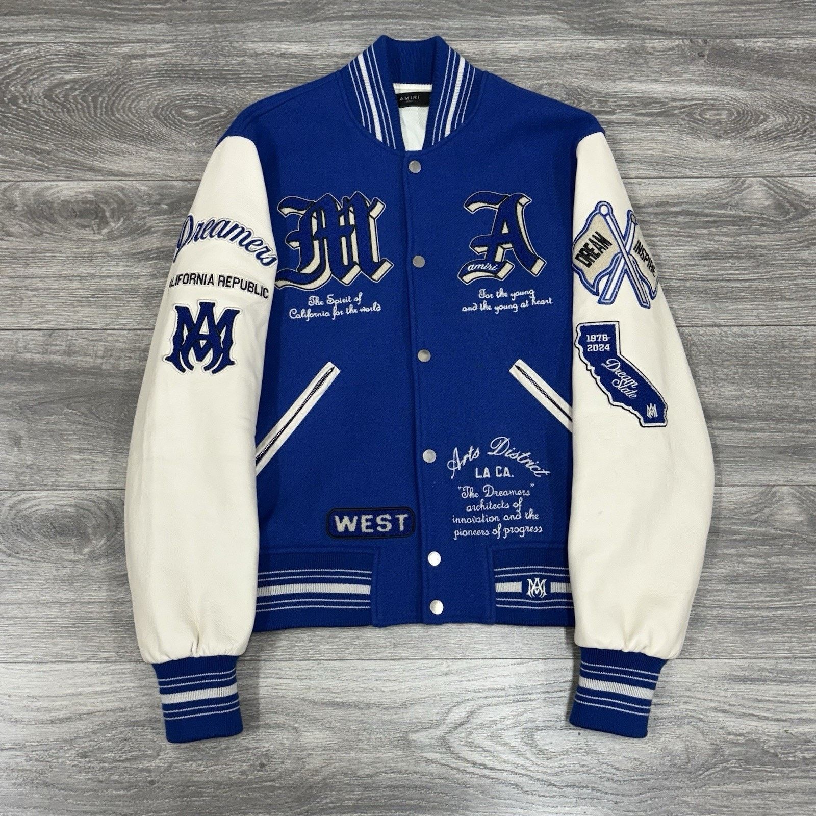 Amiri Amiri Dream Team Varsity Jacket ' Blue ' | WORN 3x Size US L / EU 52-54 / 3 - 1 Thumbnail