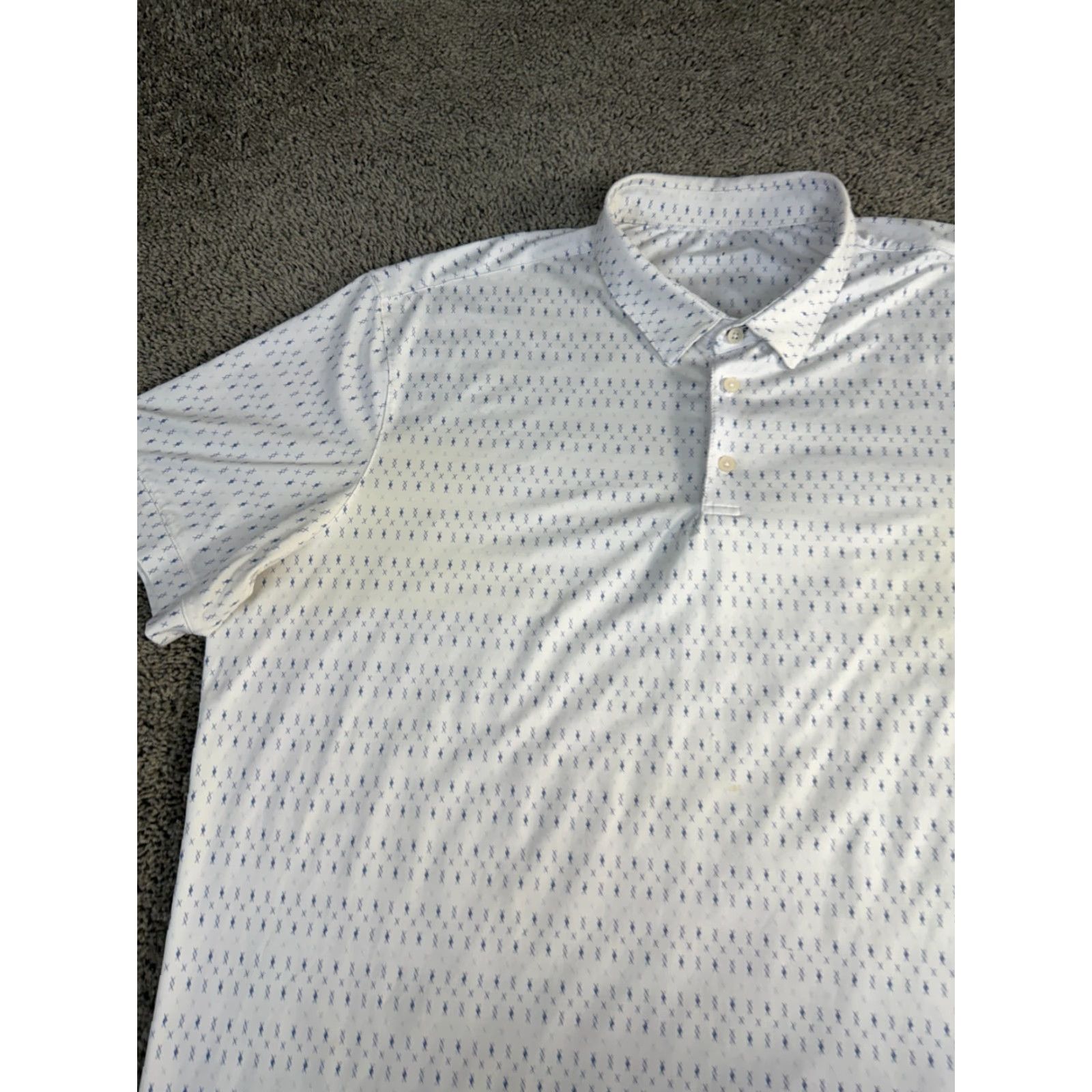Mizzen+Main Mizzen+Main Polo Shirt Mens 2XL White Blue Medallion Cross Print Golf Casual Polo Shirt Mens 2XL White Blue Medallion Cross Print Golf Size US XXL / EU 58 / 5 - 3 Thumbnail