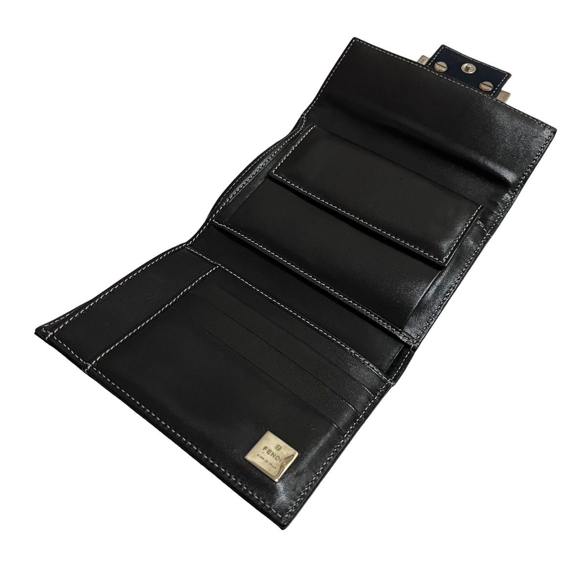 Fendi Authentic Fendi Roma Dark Blue Canvas Wallet Size ONE SIZE - 7 Thumbnail