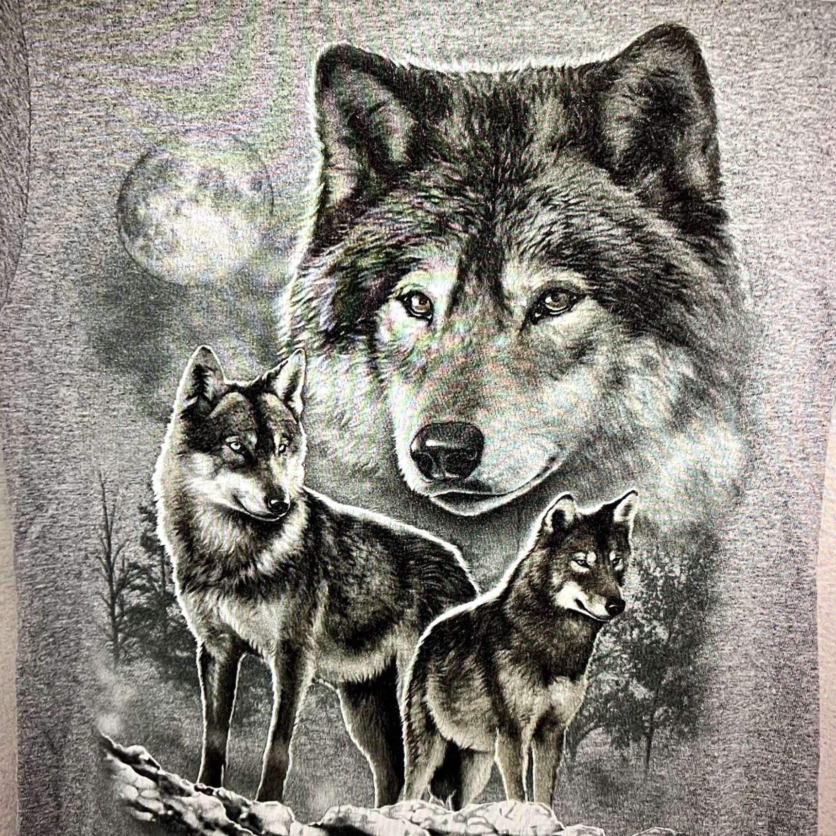 Vintage VINTAGE DOM Wolf Pack T-Shirt Adult Small Gray Graphic Print Nature Retro Outdoor Mens Size US S / EU 44-46 / 1 - 3 Thumbnail