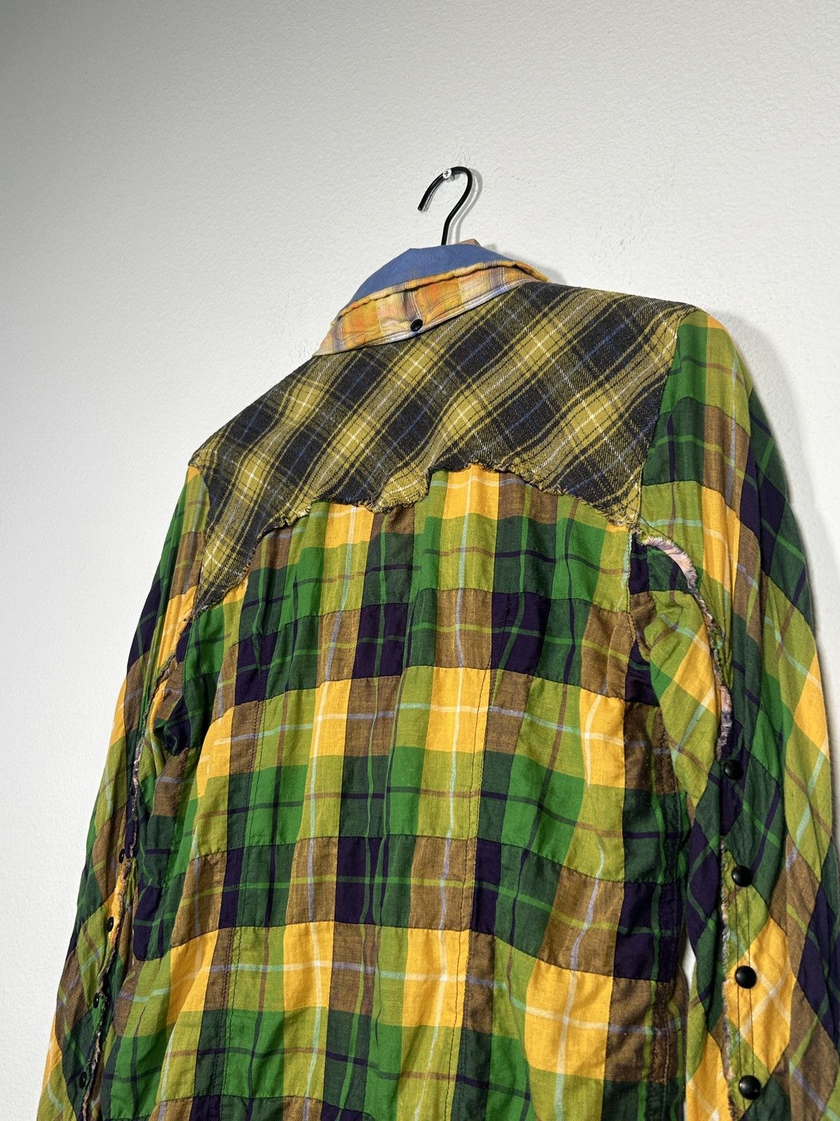 Le Grande Bleu (L.G.B.) 00’s ‘SHADOW PLAID’ Reversible Collar Flannel button up Size US M / EU 48-50 / 2 - 6 Thumbnail